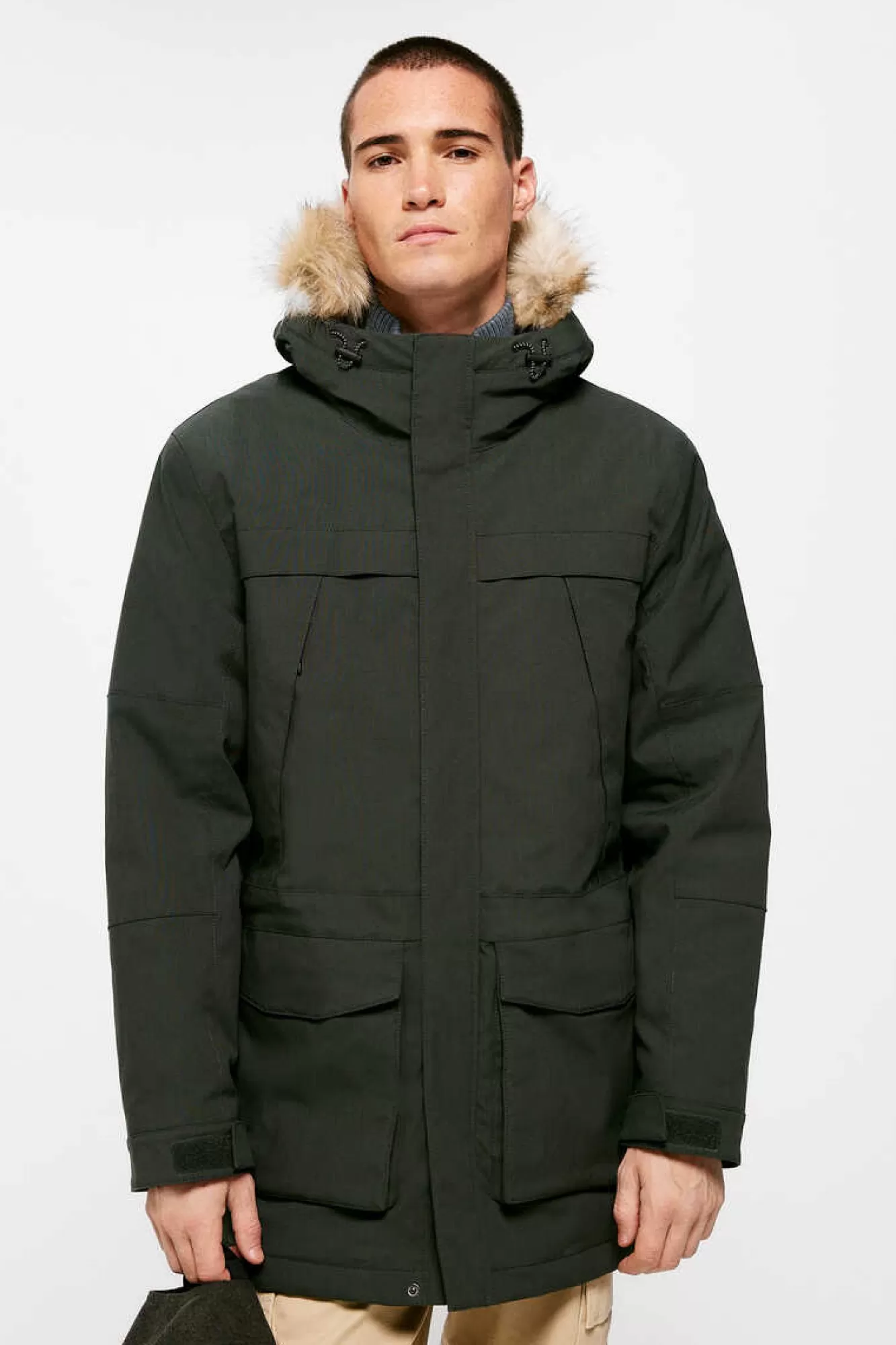 * Parka Tecnica Acolchoada Pelo