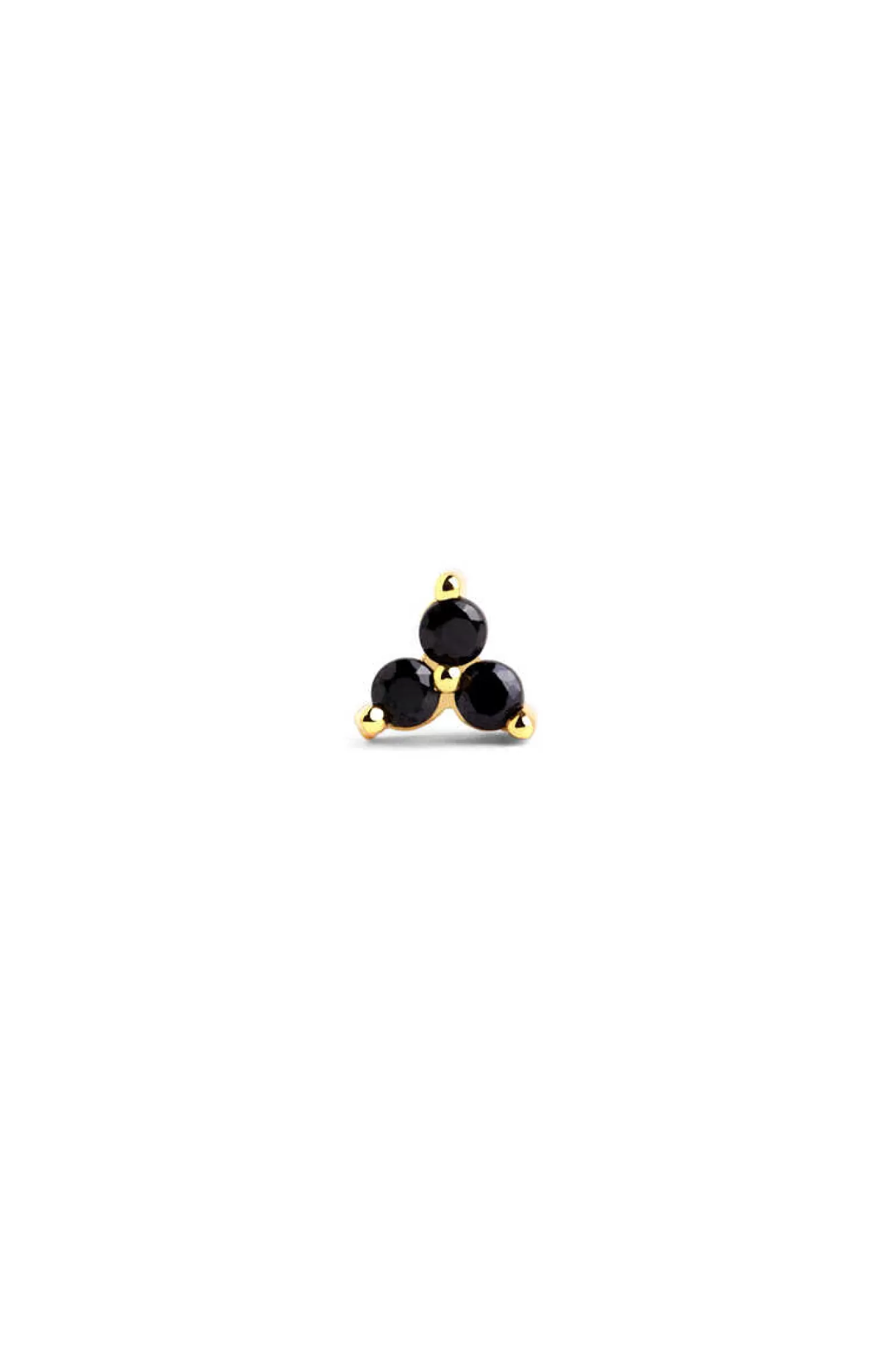 Singularu Pendiente Suelto Trebol Black Oro