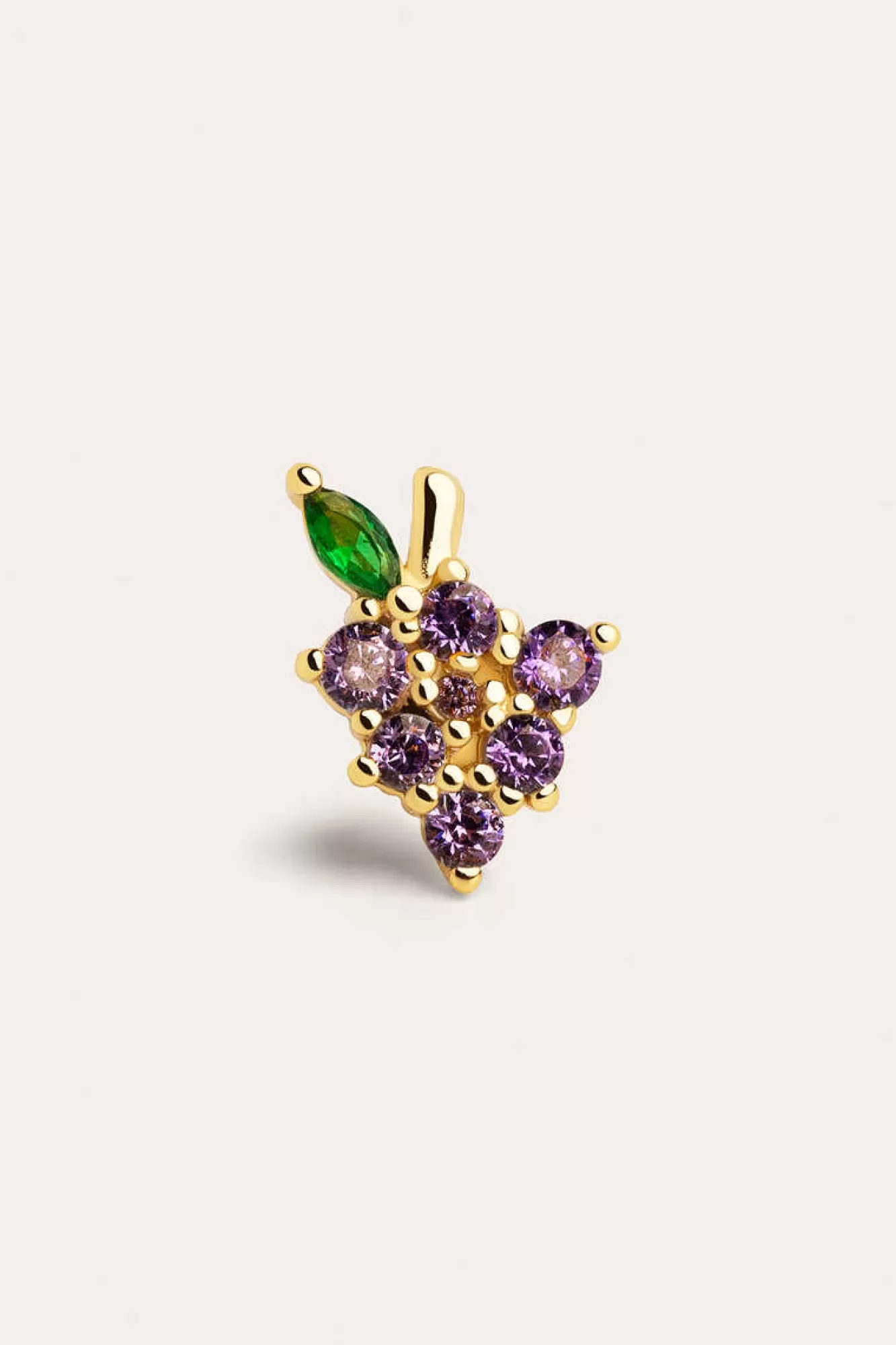 Singularu Pendiente Suelto Tropical Grape Plata Bano Oro