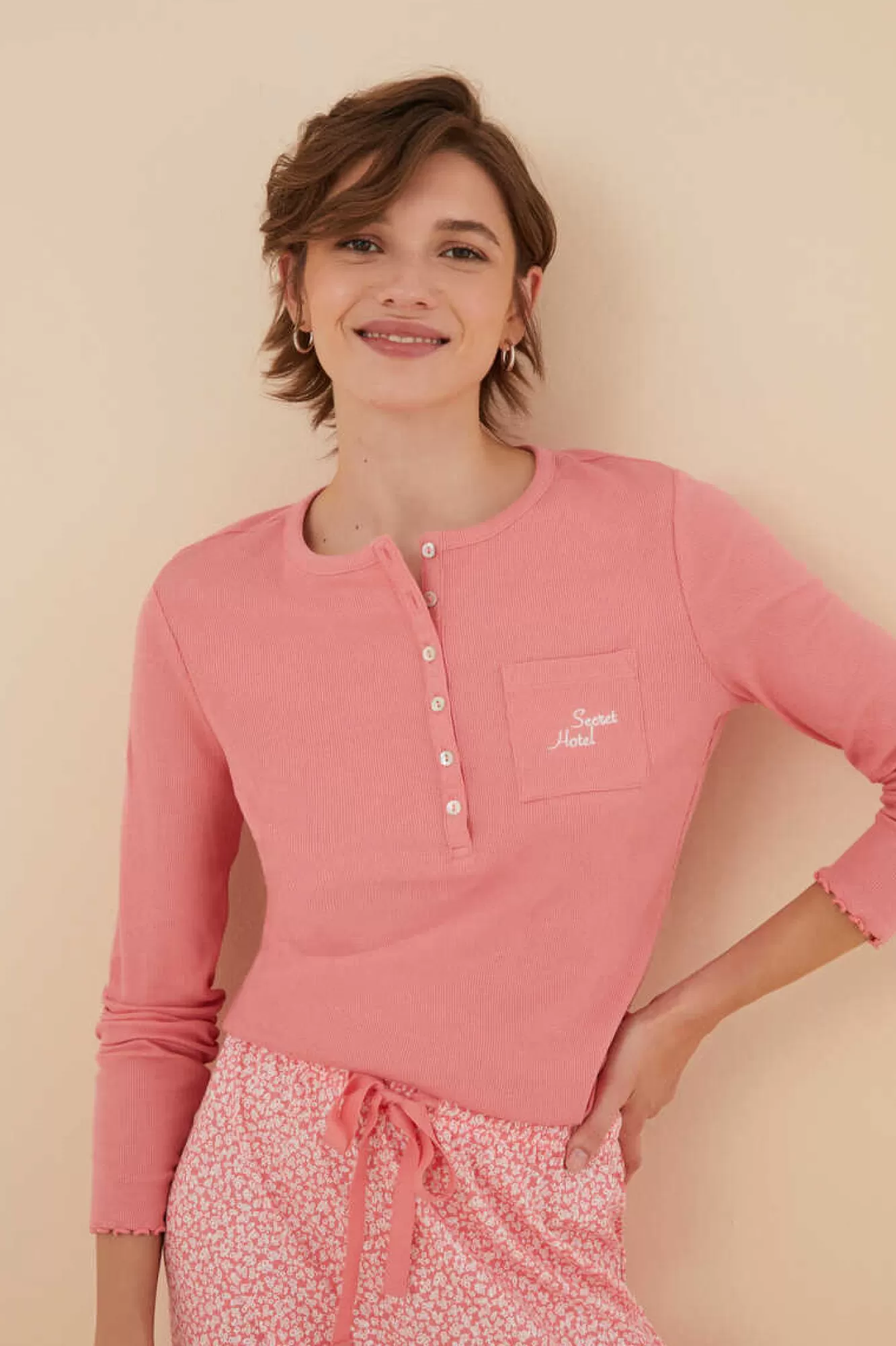 Women'secret Pijama 100% Algodao Coral Multiflor