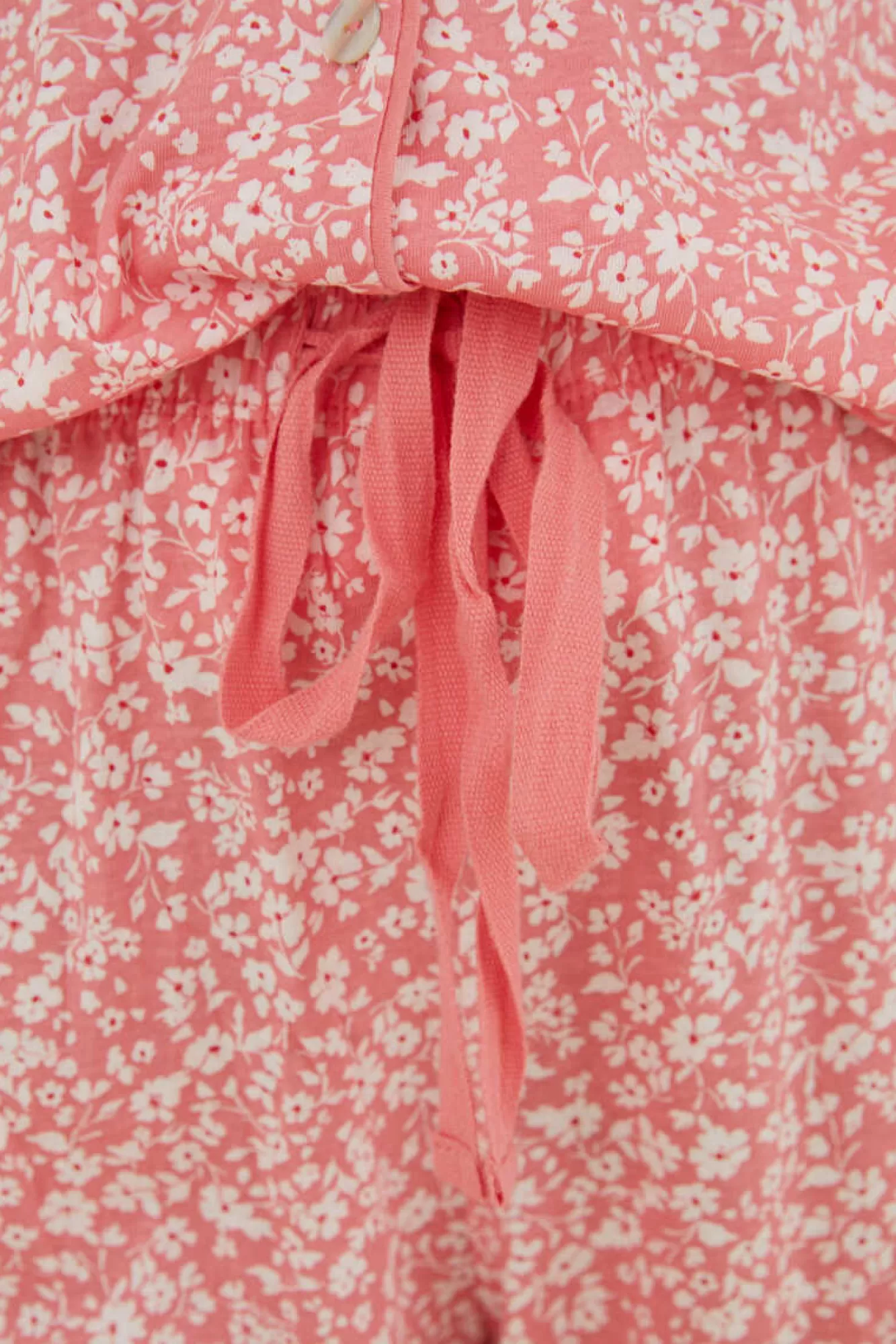 Women'secret Pijama Camiseiro 100% Algodao Flores Coral