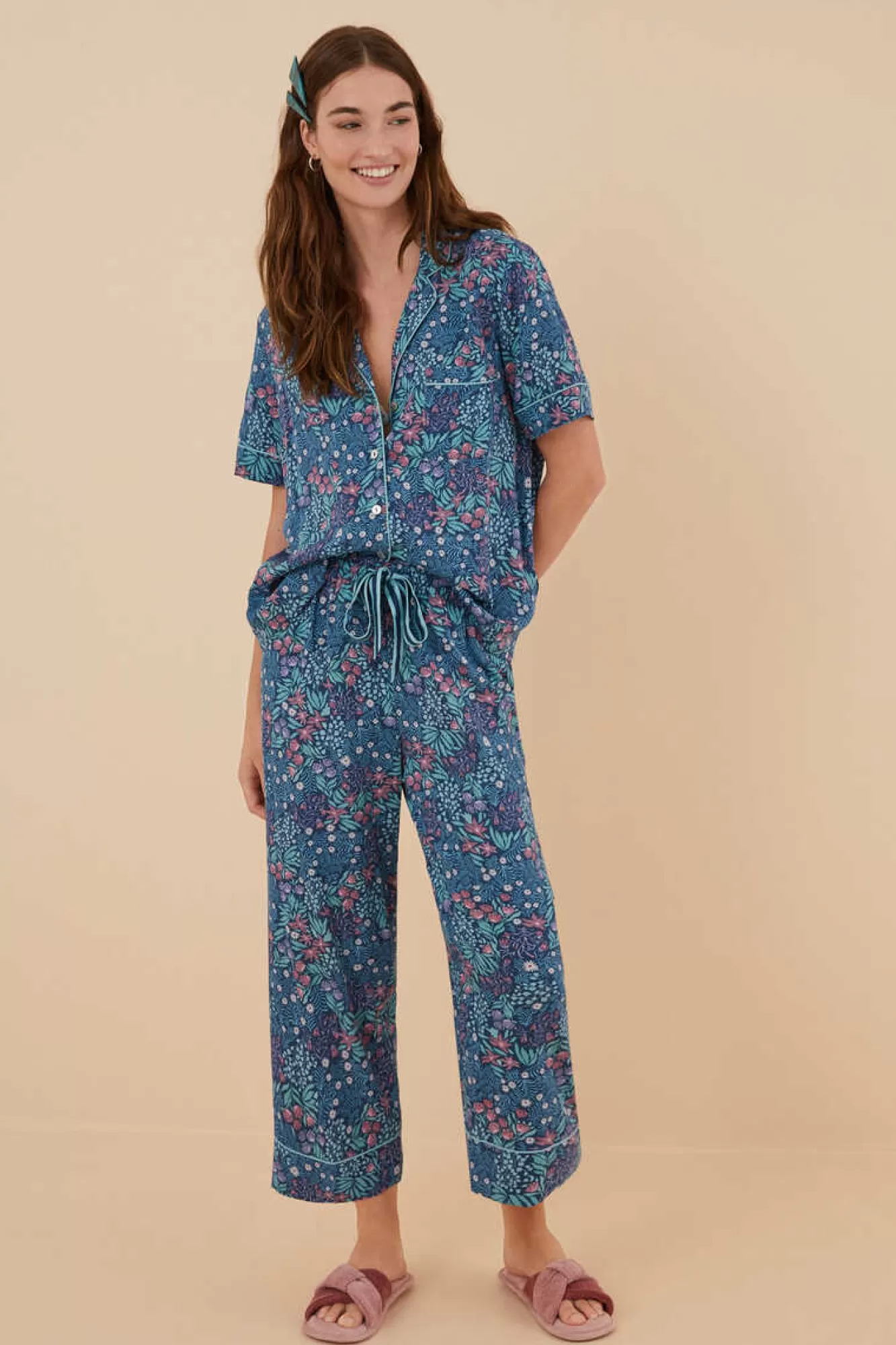 Women'secret Pijama Camiseiro Capri Com Estampado De Moniquilla Em