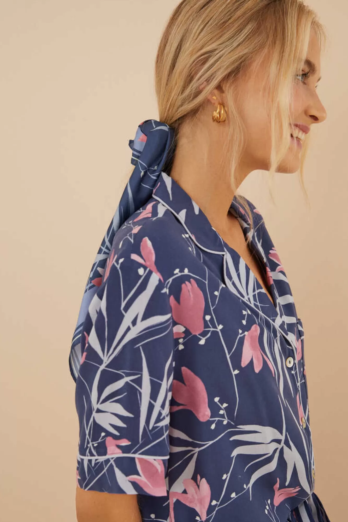 Women'secret Pijama Camiseiro Com Estampado De Flores De Moniquilla