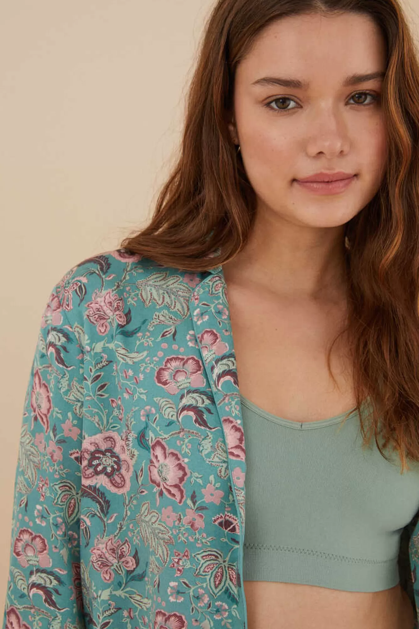 Women'secret Pijama Camiseiro Flores Viscose Cetim