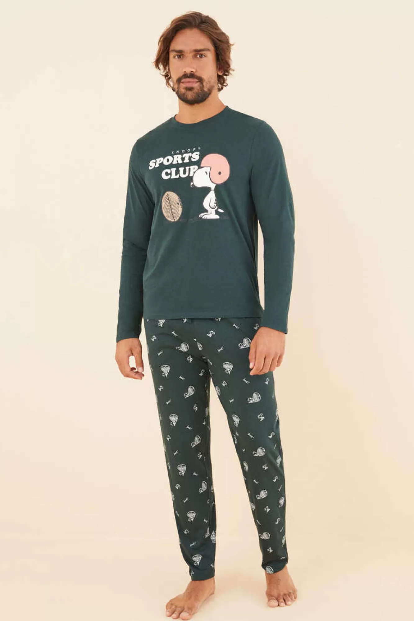Women'secret Pijama Comprido De Homem 100% Algodao Snoopy