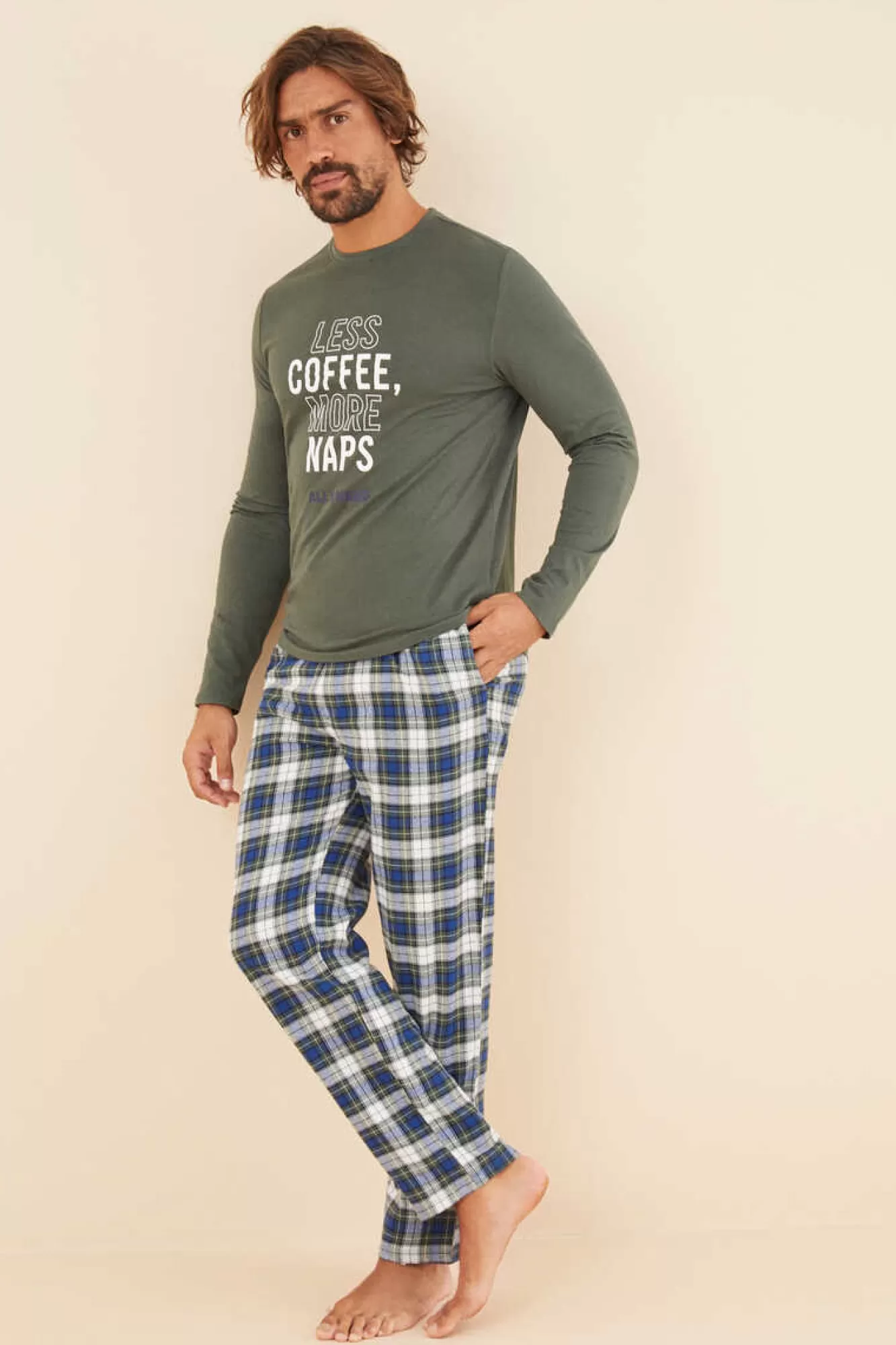 Women'secret Pijama Comprido Homem 100% Algodao Verde