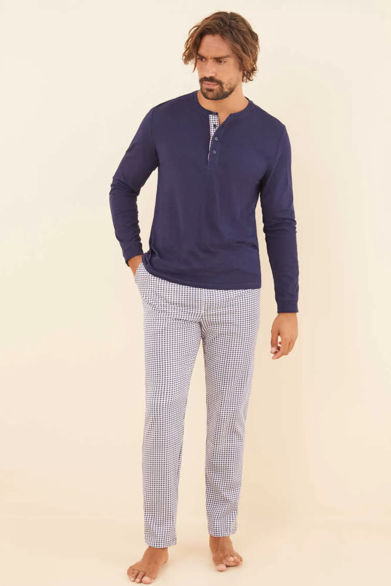 Women'secret Pijama Comprido Homem 100% Algodao Xadrez