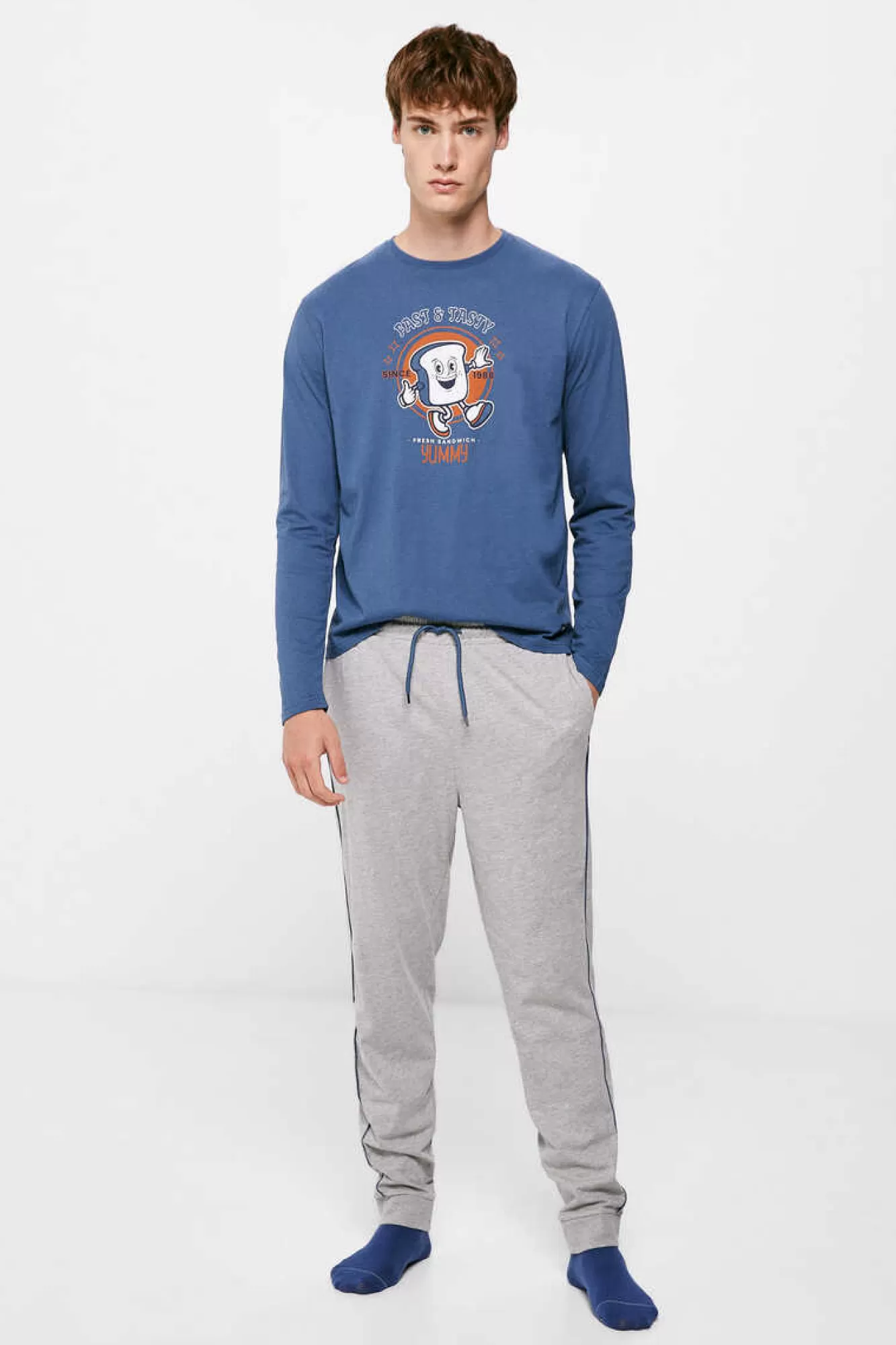 * Pijama Comprido Malha Algodao Torrada