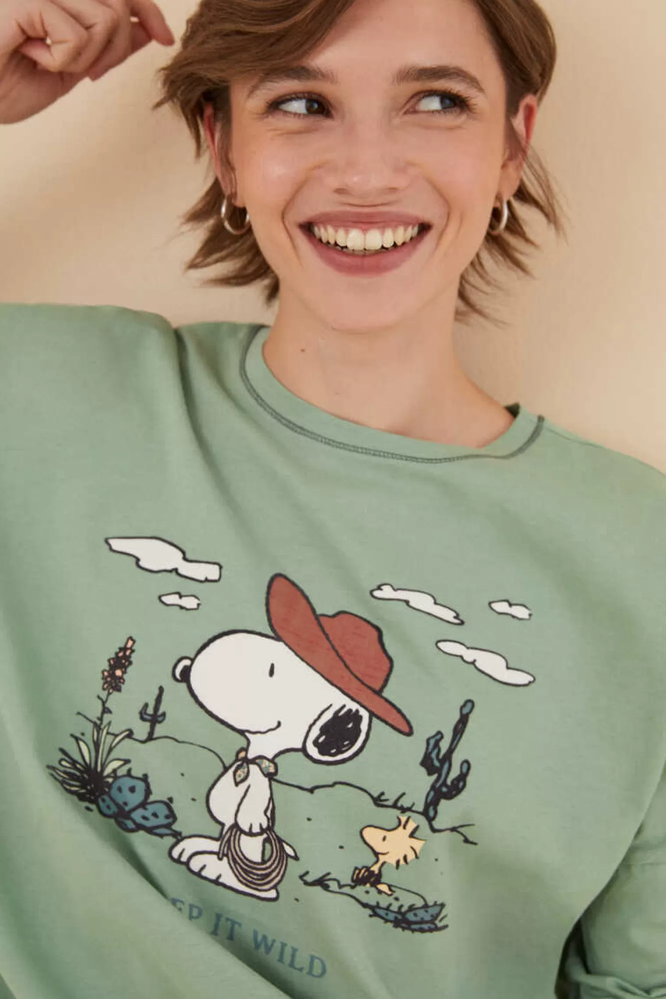 Women'secret Pijama De 100% Algodao Do Snoopy Em