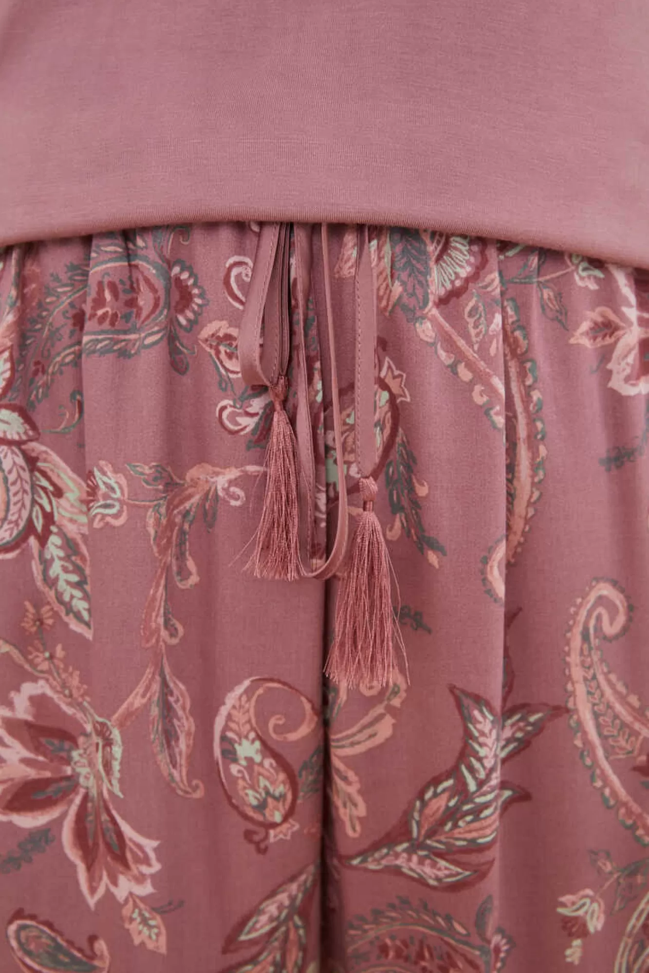 Women'secret Pijama Manga Curta Calças Compridas Flores Viscose Cetim