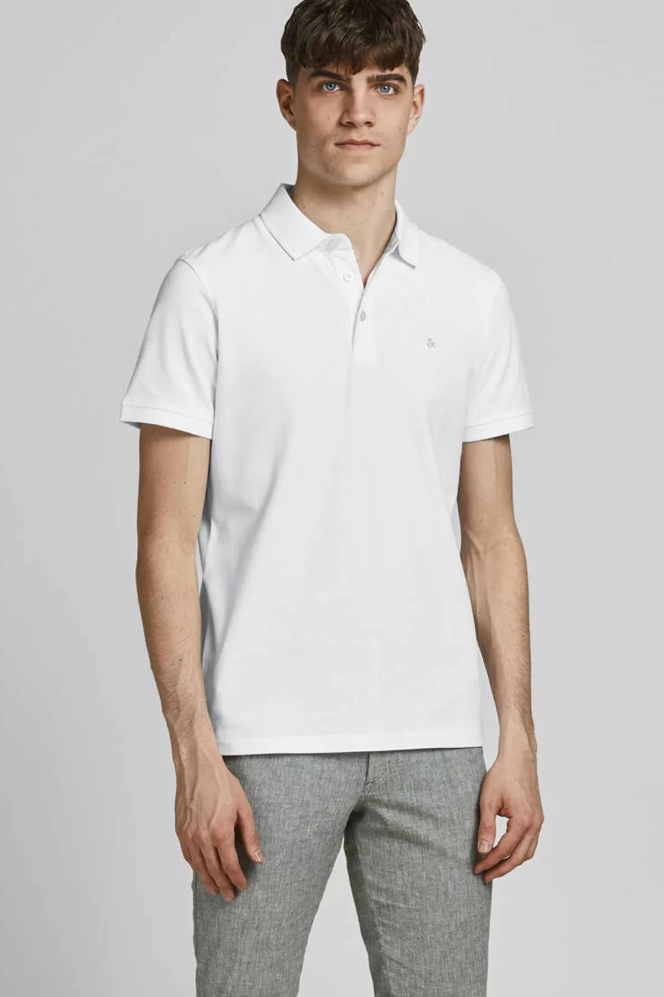 Jack & Jones Polo De Algodao Organico Detalhe Riscas