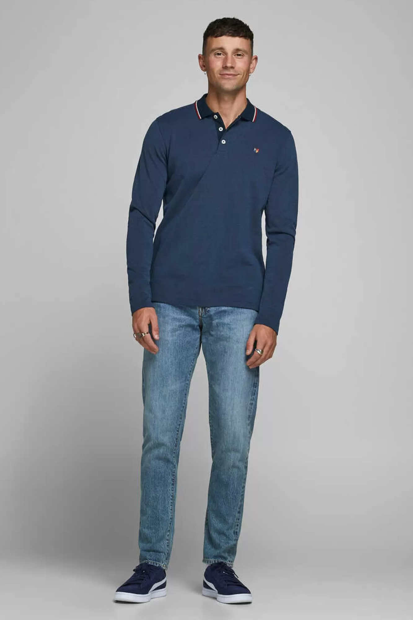 Jack & Jones Polo Manga Comprida Faixa Contraste