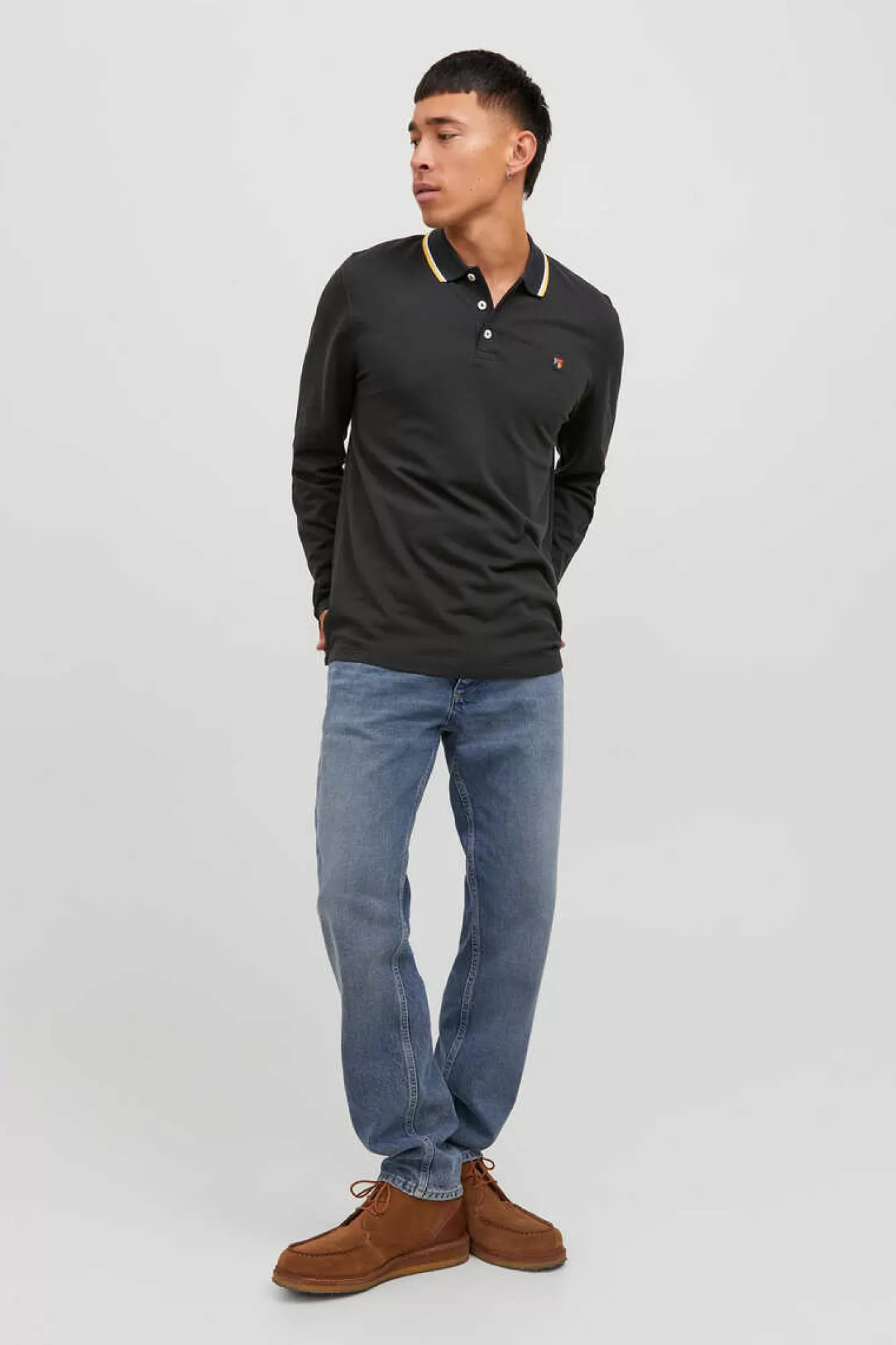Jack & Jones Polo Manga Comprida Faixa Contraste