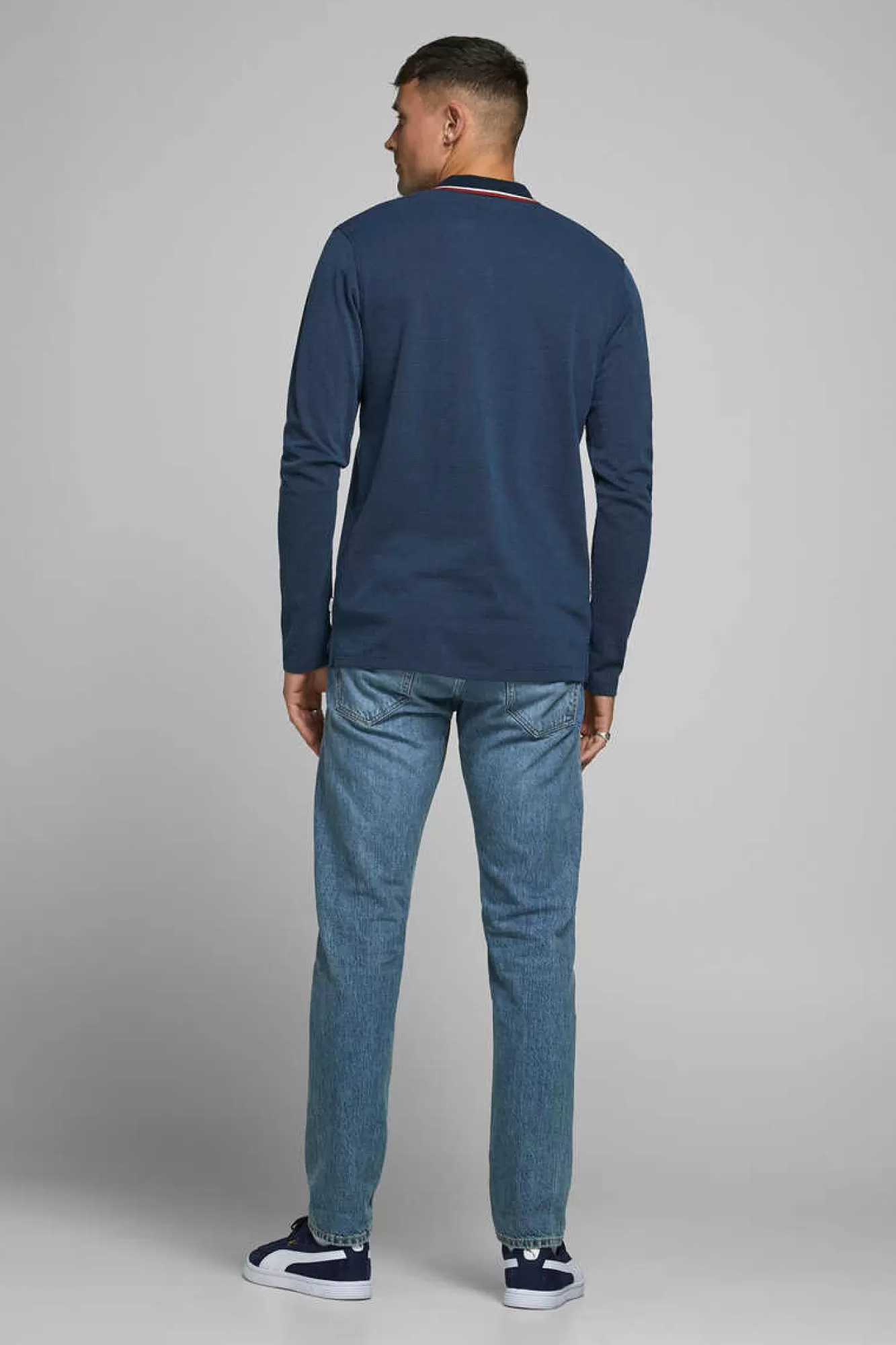 Jack & Jones Polo Manga Comprida Faixa Contraste