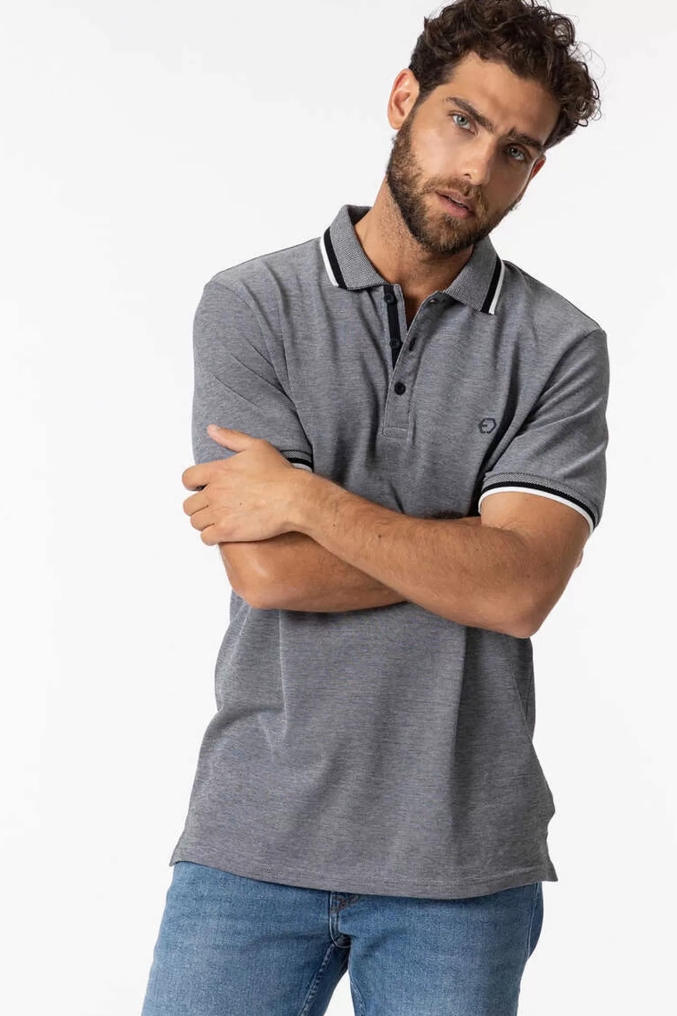 Tiffosi Polo Pique Detalhe Estampado Com Relevo