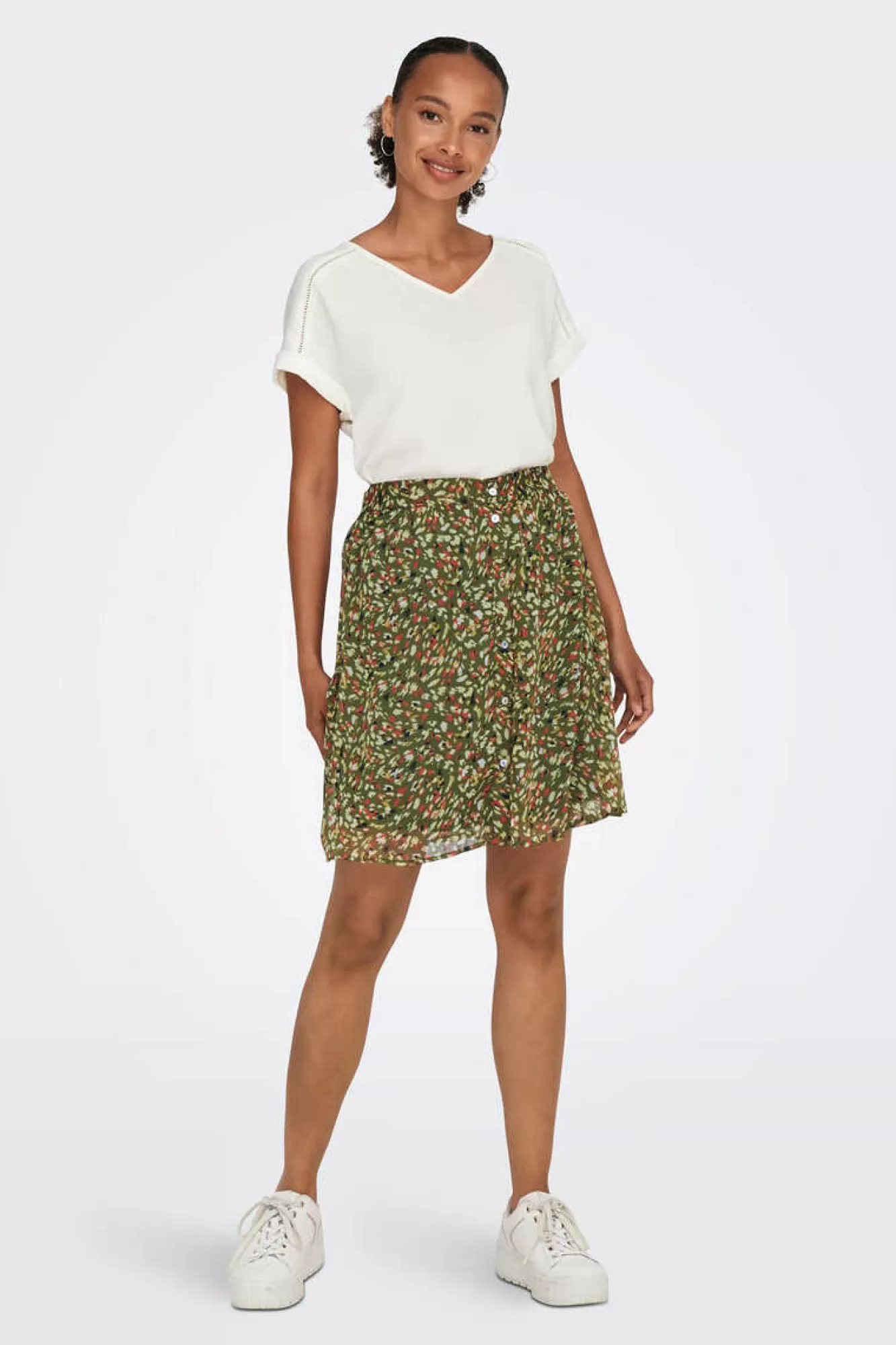 Only Rock Kurz Mit Print Gazestoff