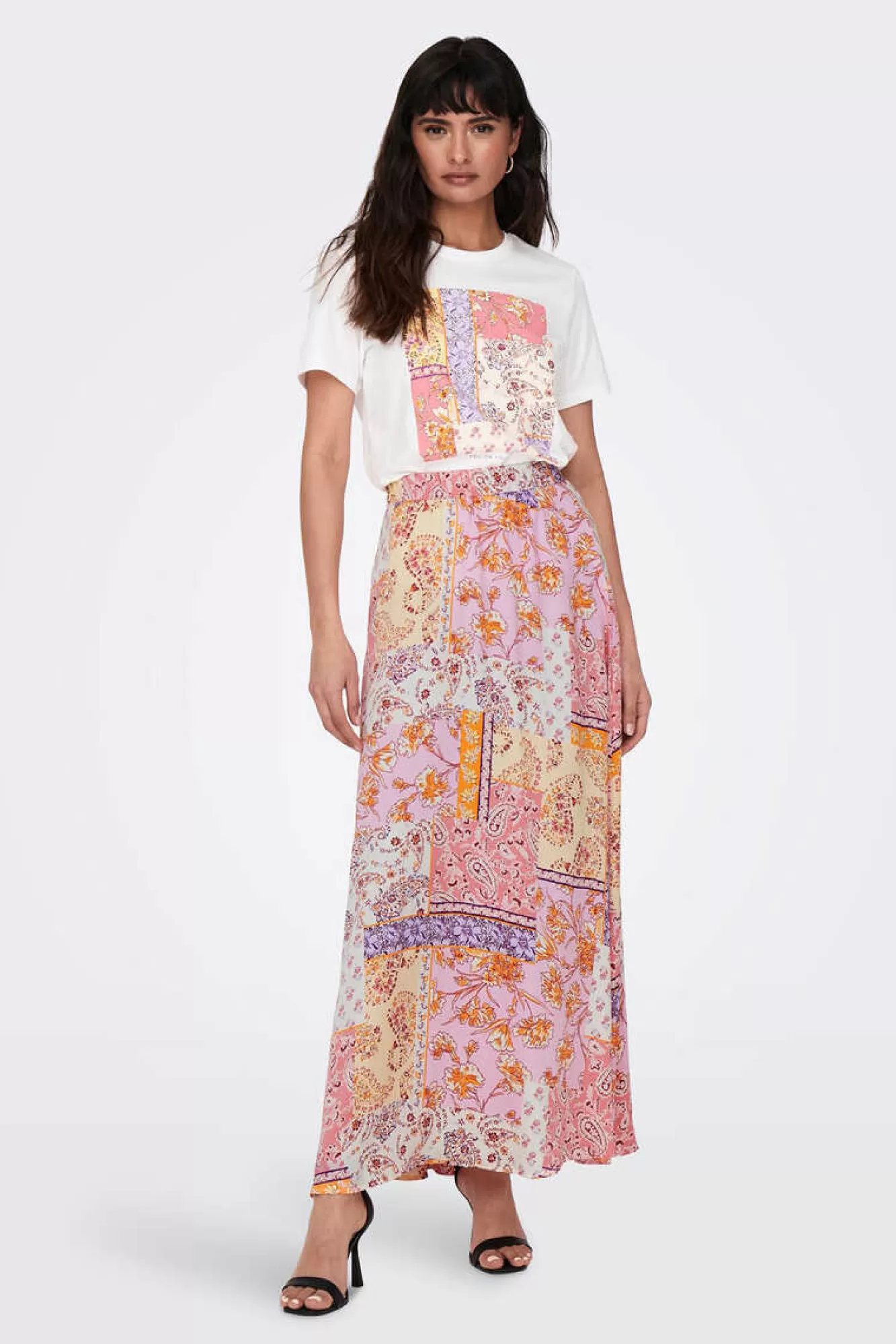 Only Saia Comprida Estampada