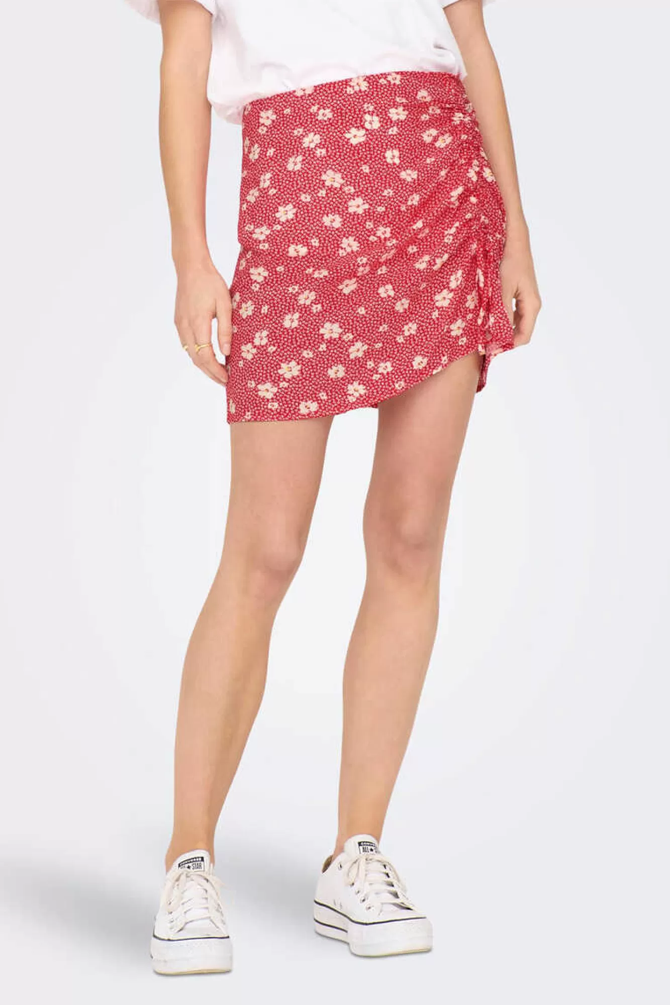 Only Saia Curta Franzida Estampada