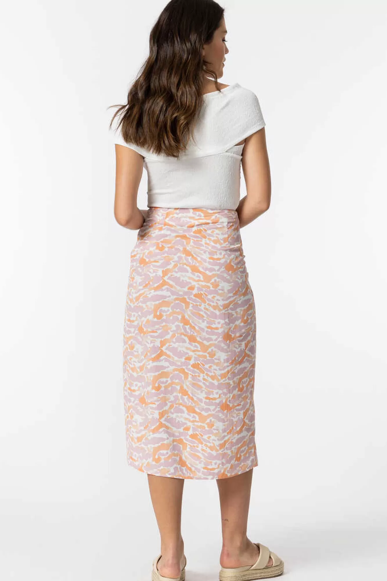 Tiffosi Saia Midi Estampada Com Botoes