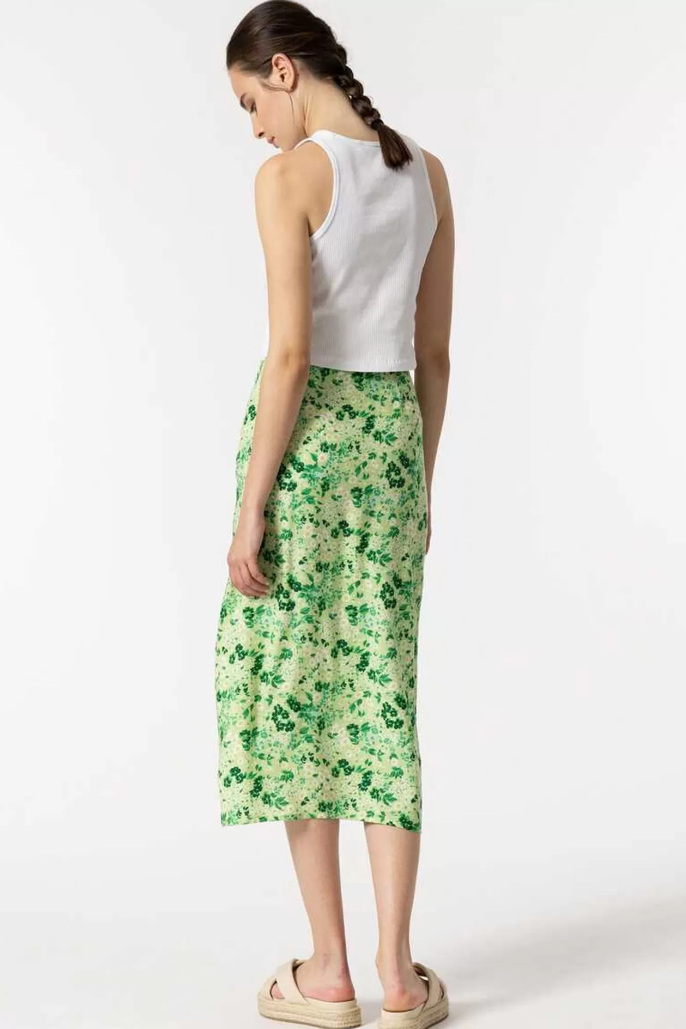 Tiffosi Saia Midi Estampada Com Franzidos