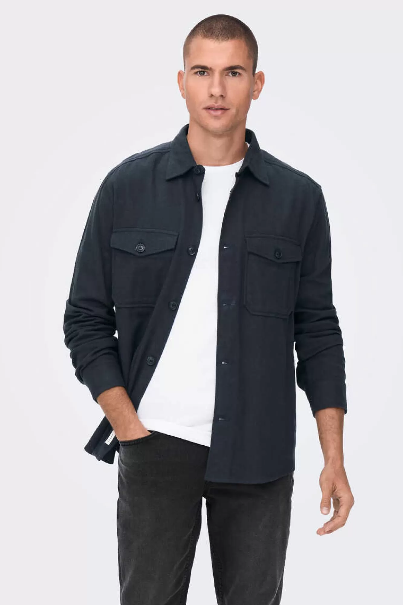 Only & Sons Sobrecamisa Tecido Algodao