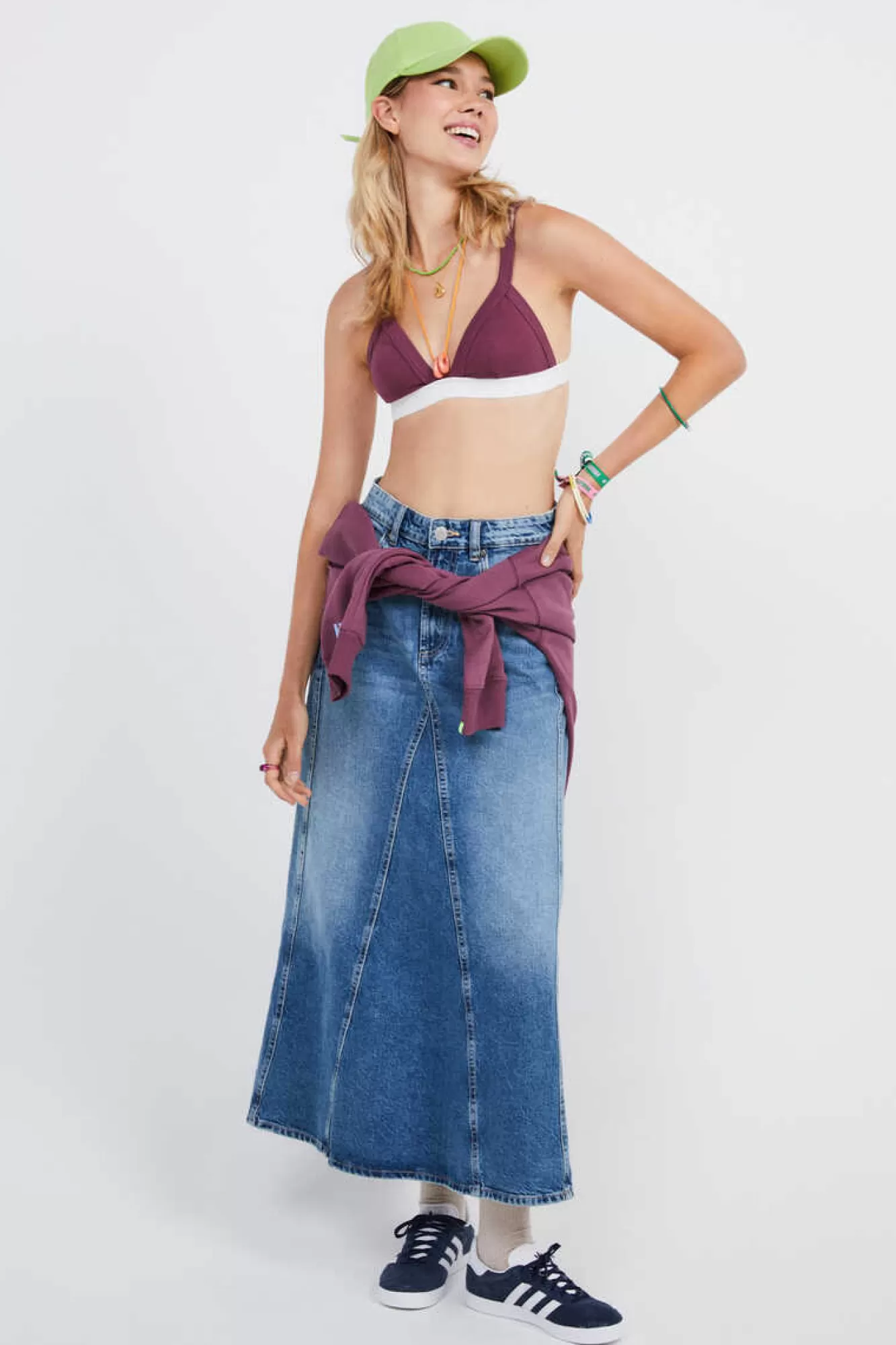 HI&BYE Soutien Top Triangular Algodao Bordeaux