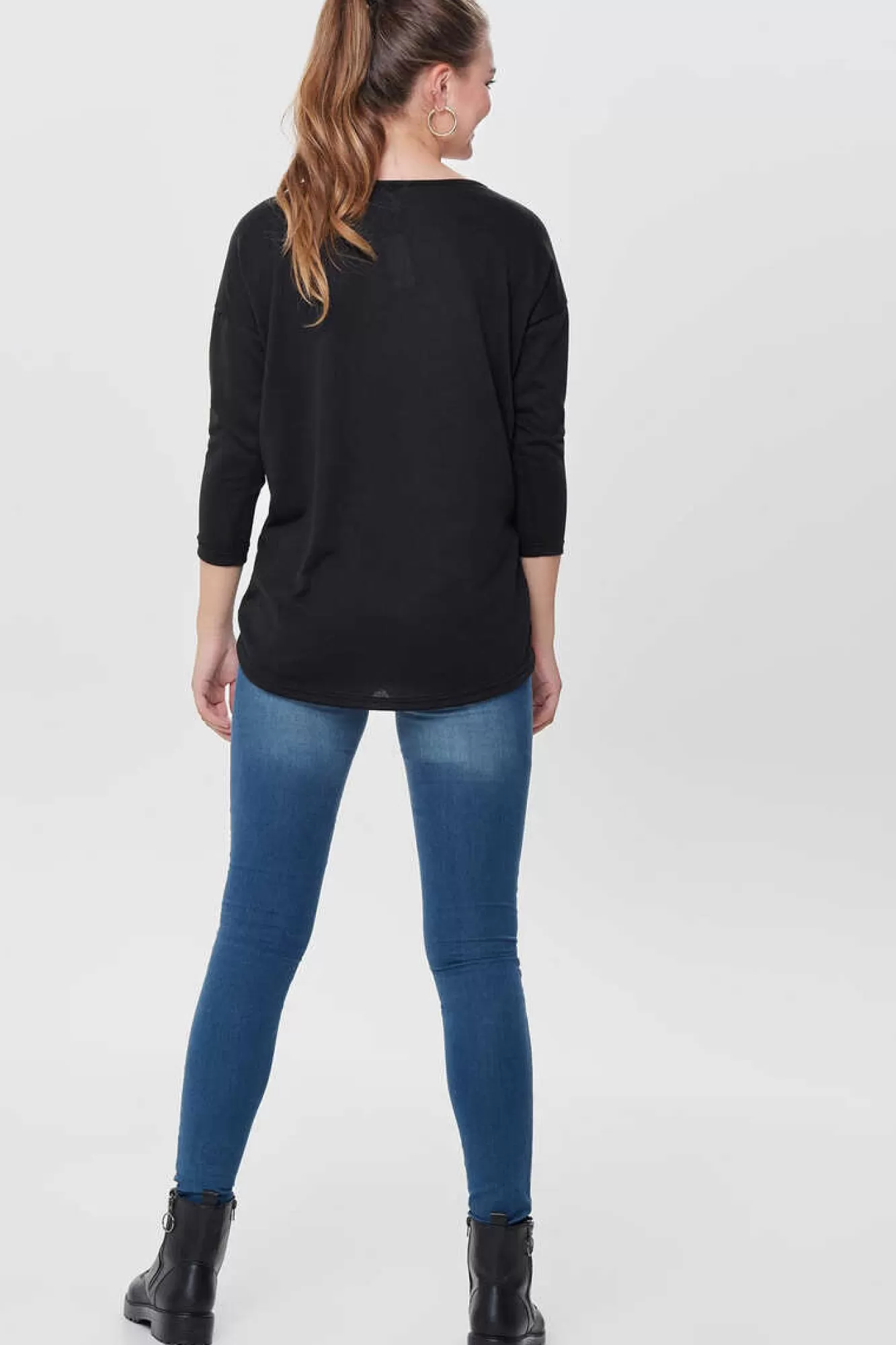 Only Sweater Manga Comprida E Gola Redonda