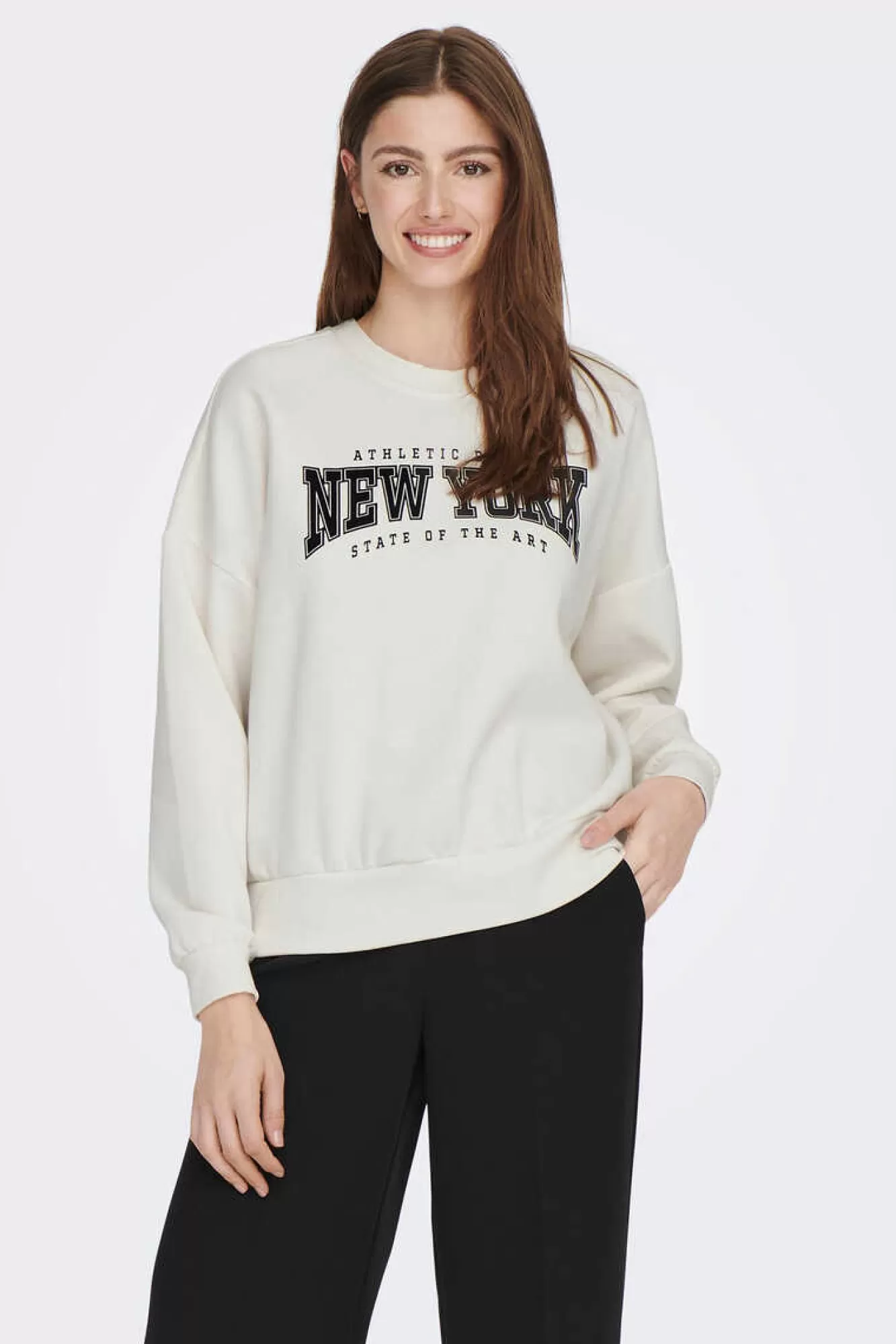 Only Sweatshirt Algodao Mensagem Bordada