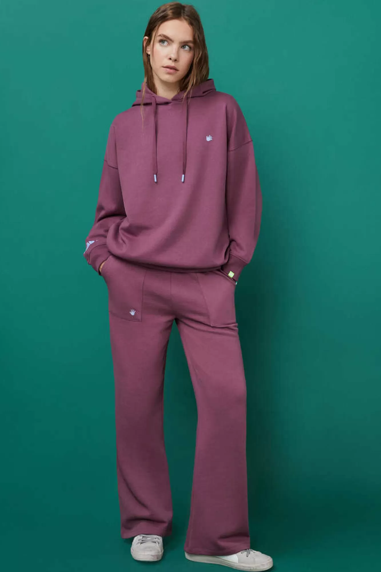 HI&BYE Sweatshirt Capuz Felpa Bordeaux Logo
