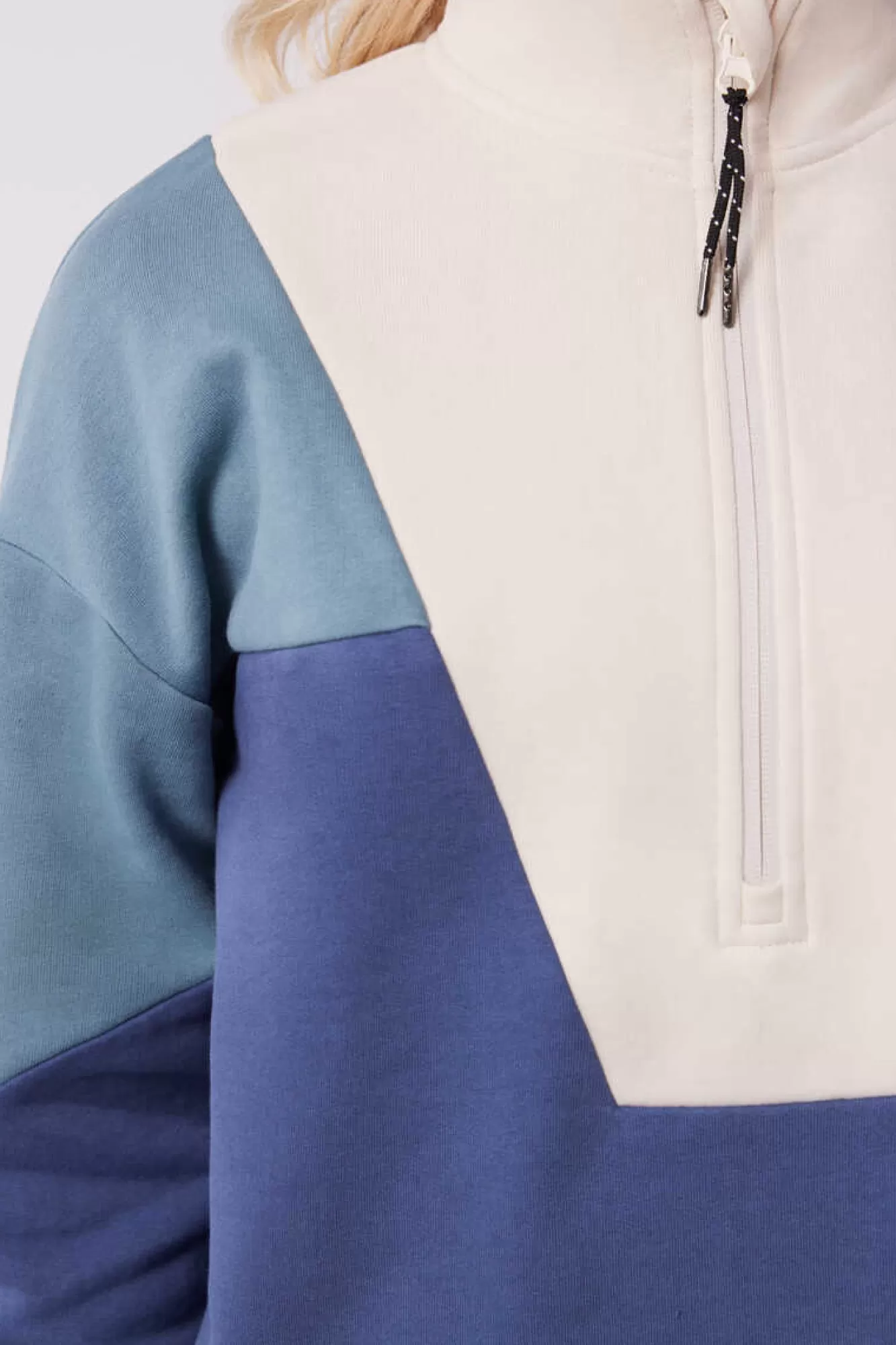 Dash and Stars Sweatshirt Com Fecho-Eclair De Algodao Tricolor