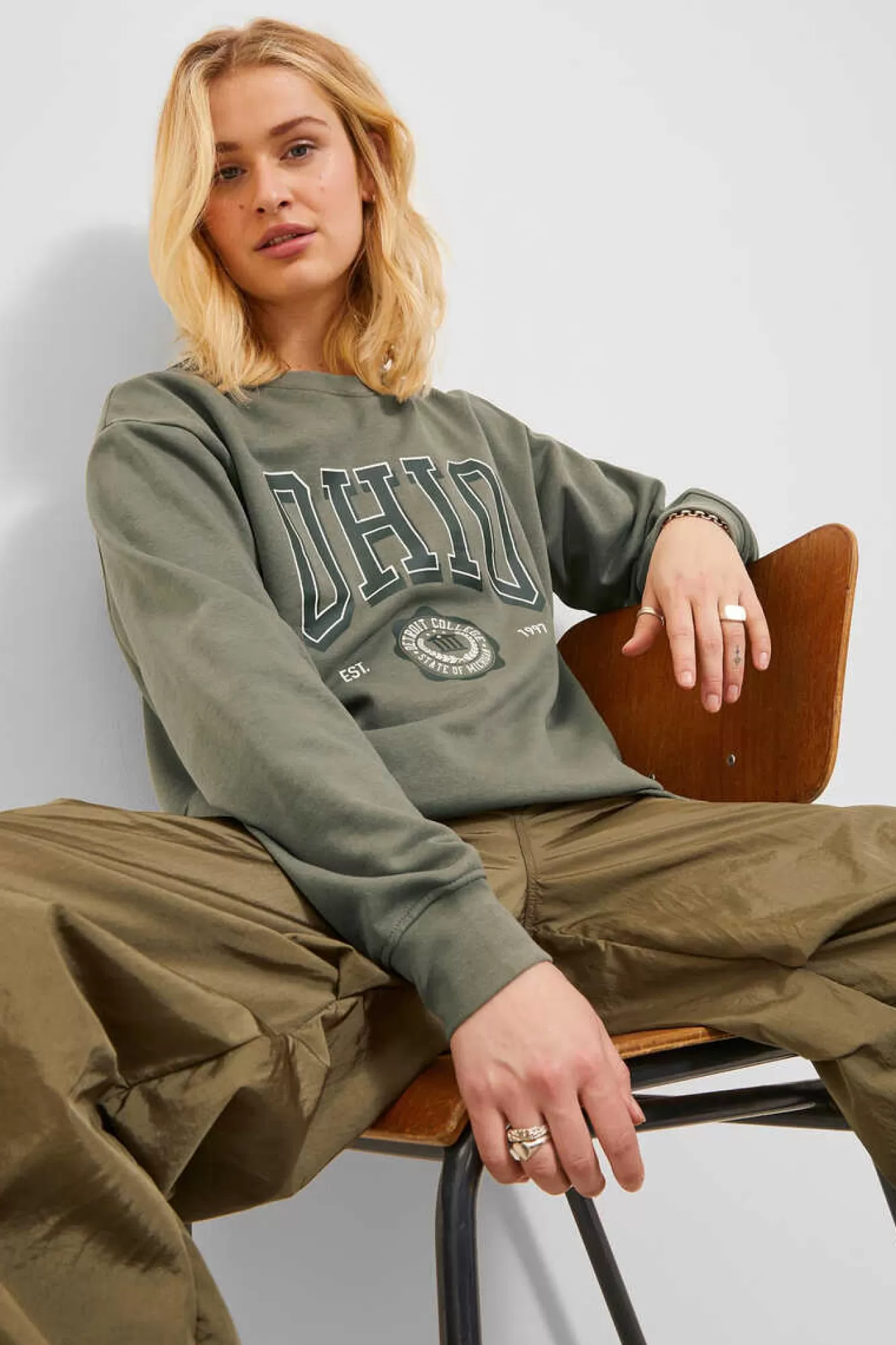 Jack & Jones Sweatshirt De Mulher Estampado College