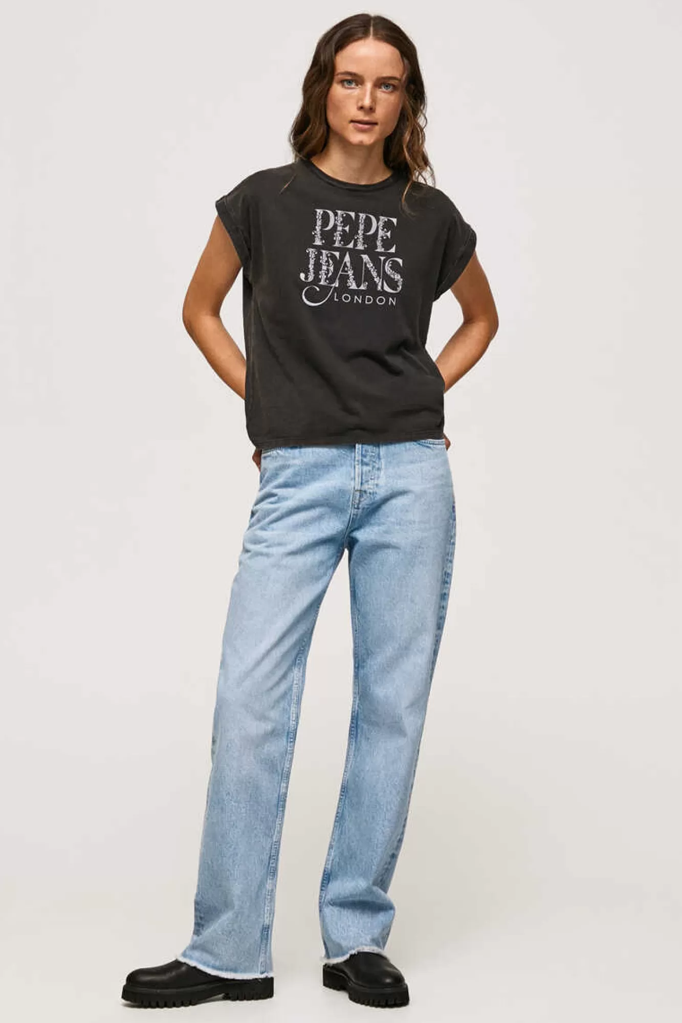 Pepe Jeans Sweatshirt De Mulher Gola Redonda Com Logo Fantasia