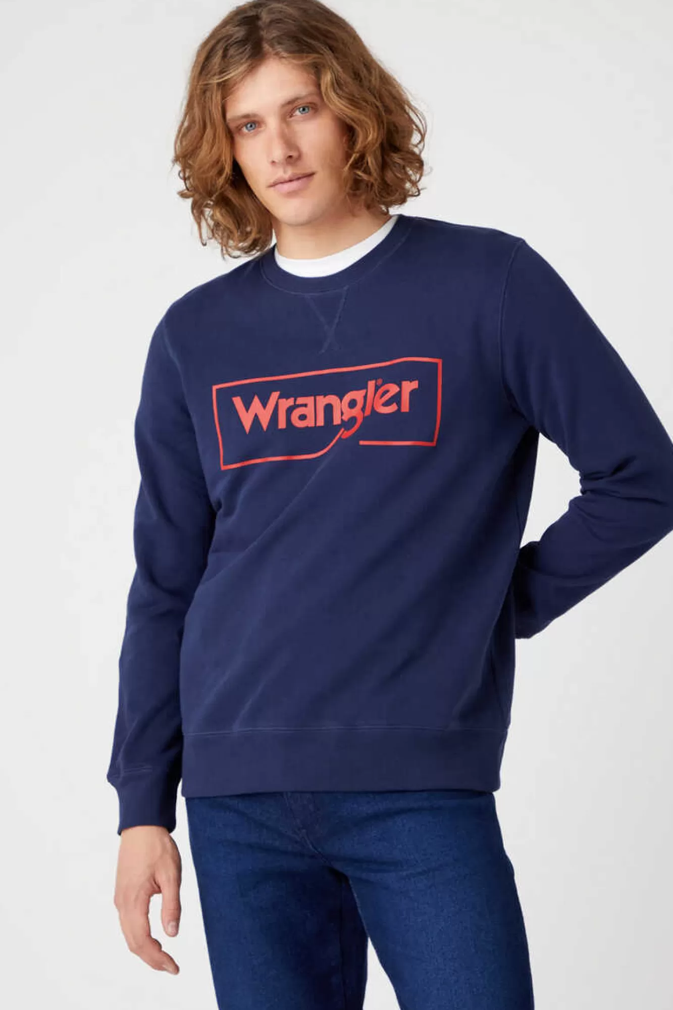 Wrangler Sweatshirt Marinho De Ajuste Regular