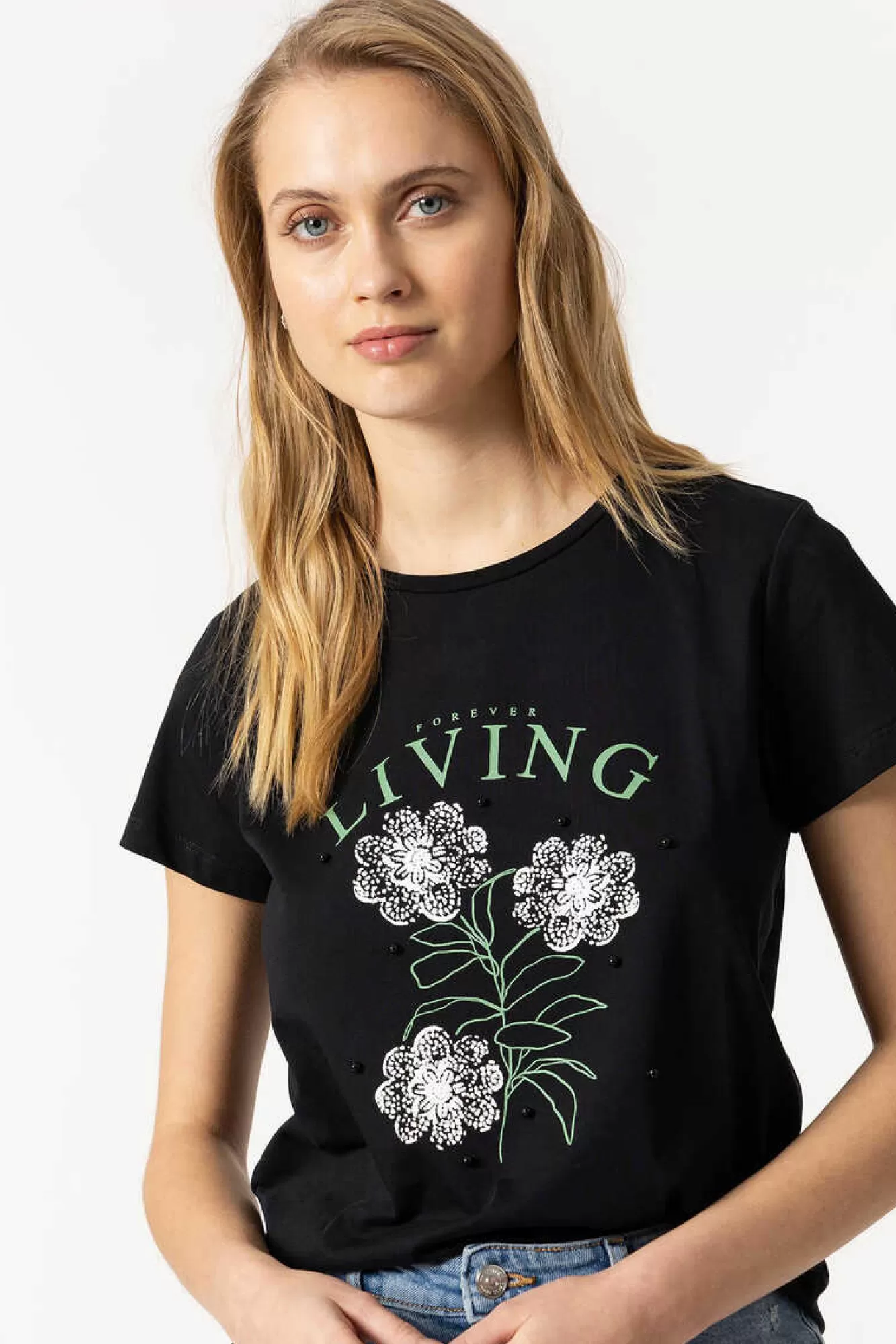 Tiffosi T-Shirt Estampado Frontal Com Apliques