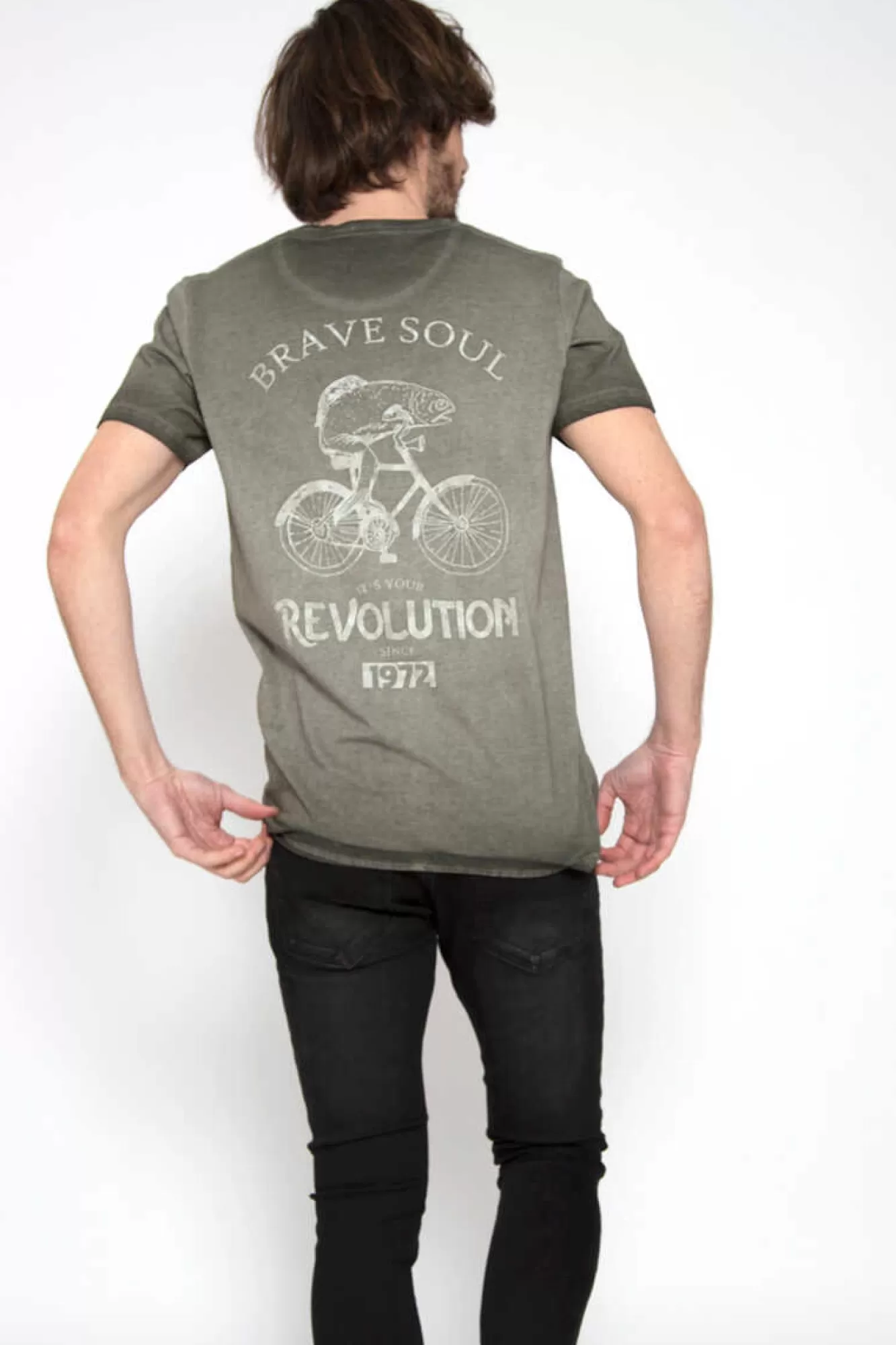 Brave Soul T-Shirt Manga Curta Estampada