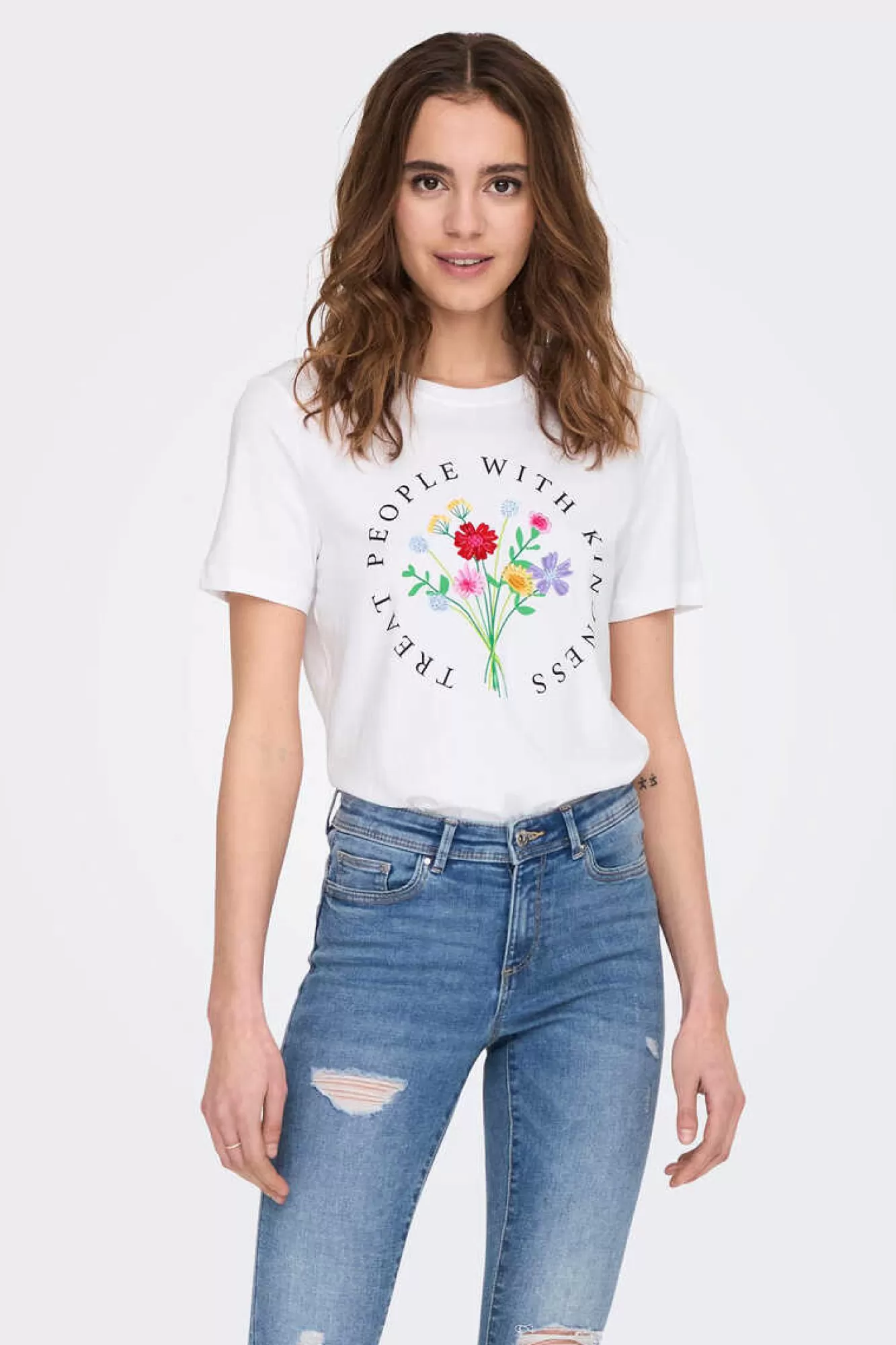 Only T-Shirt Manga Curto Desenho Love
