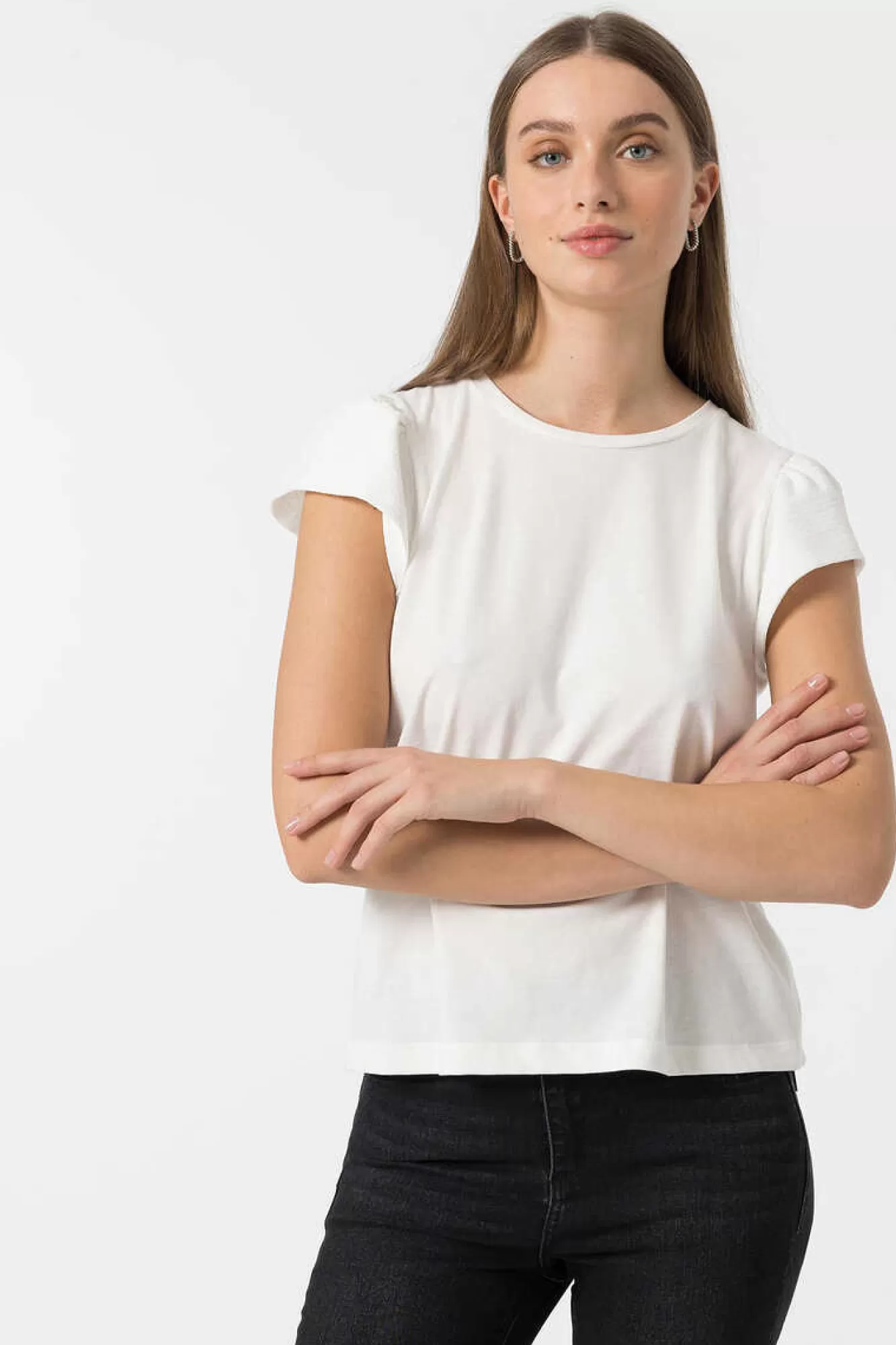 Tiffosi T-Shirt Mangas Com Efeito Enrugado