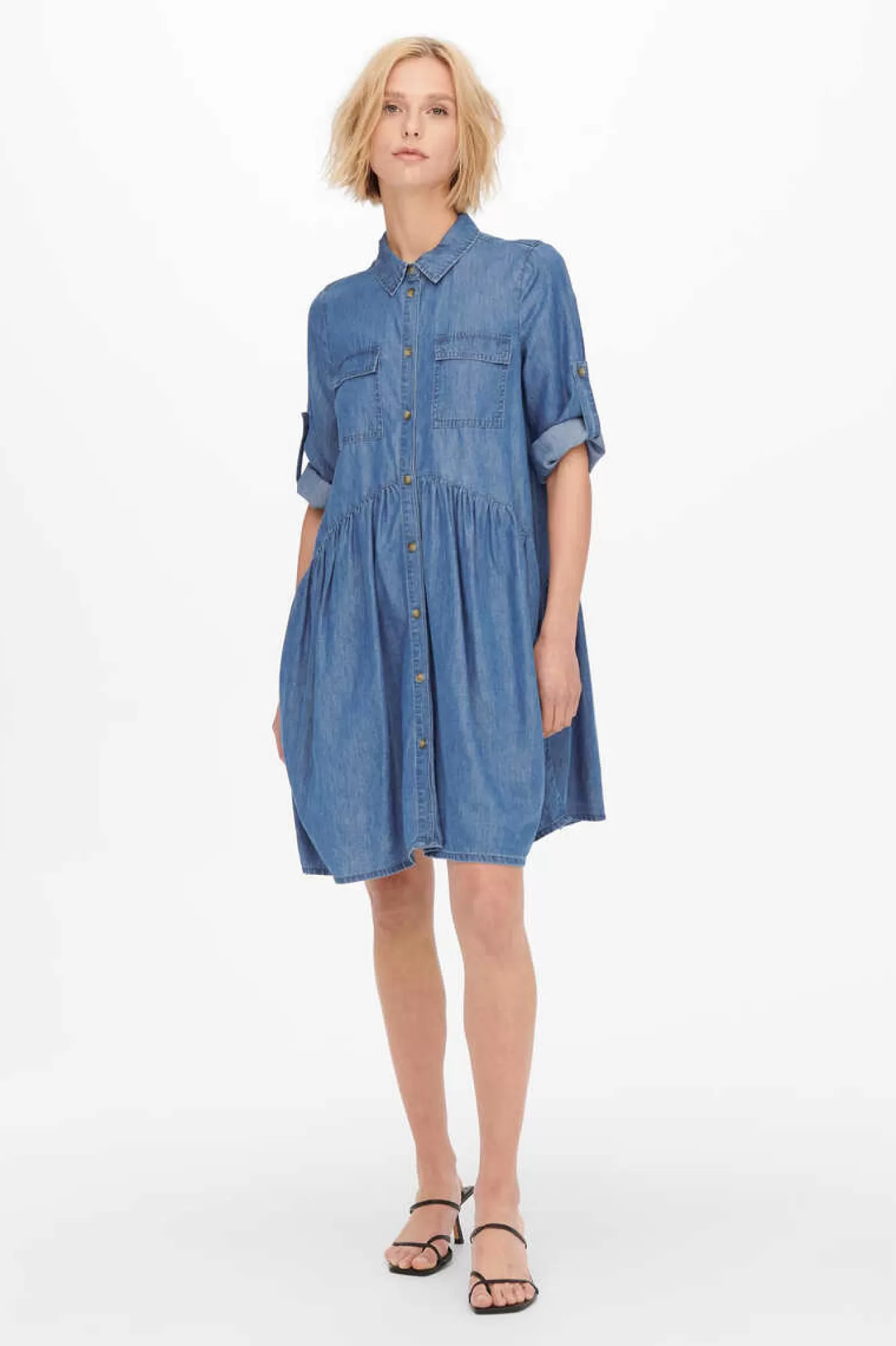 Only Vestido Camiseiro Lyocell