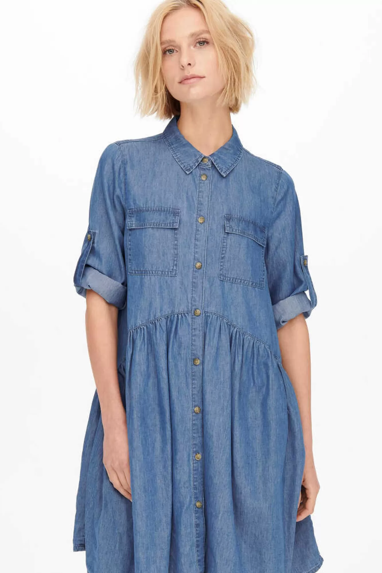 Only Vestido Camiseiro Lyocell