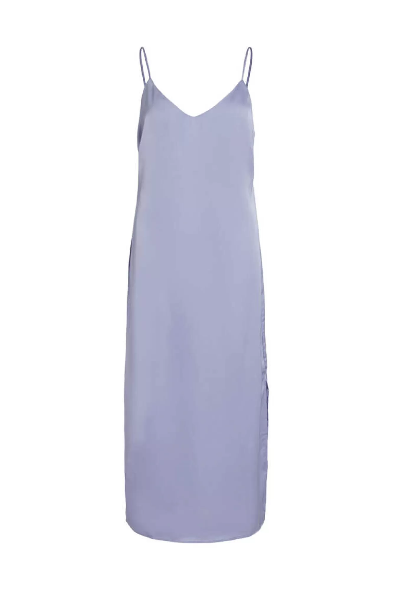 Vila Vestido Comprido De Alcas Acetinado