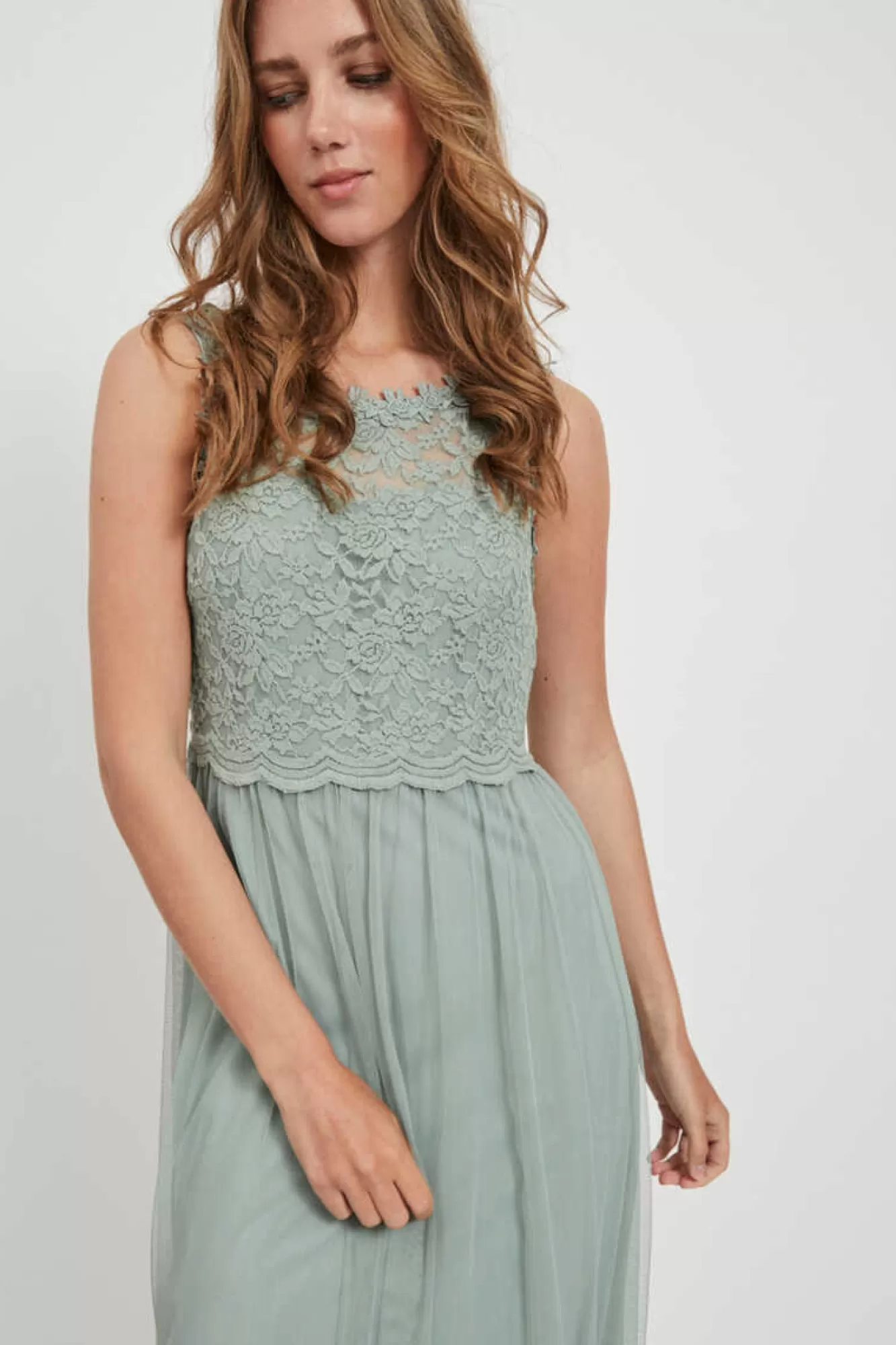 Vila Vestido Comprido Saia Tule