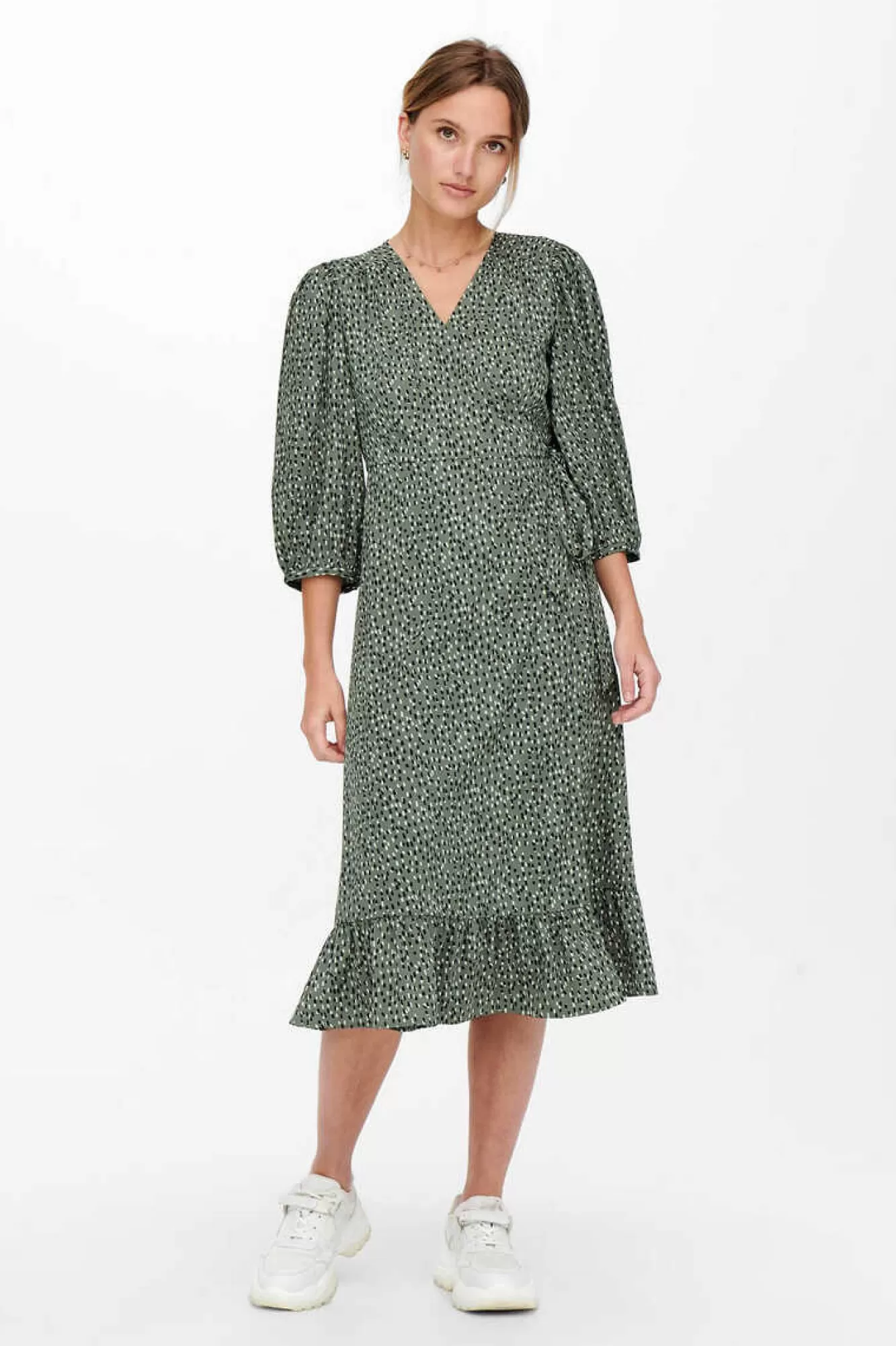 Only Vestido Cruzado Midi