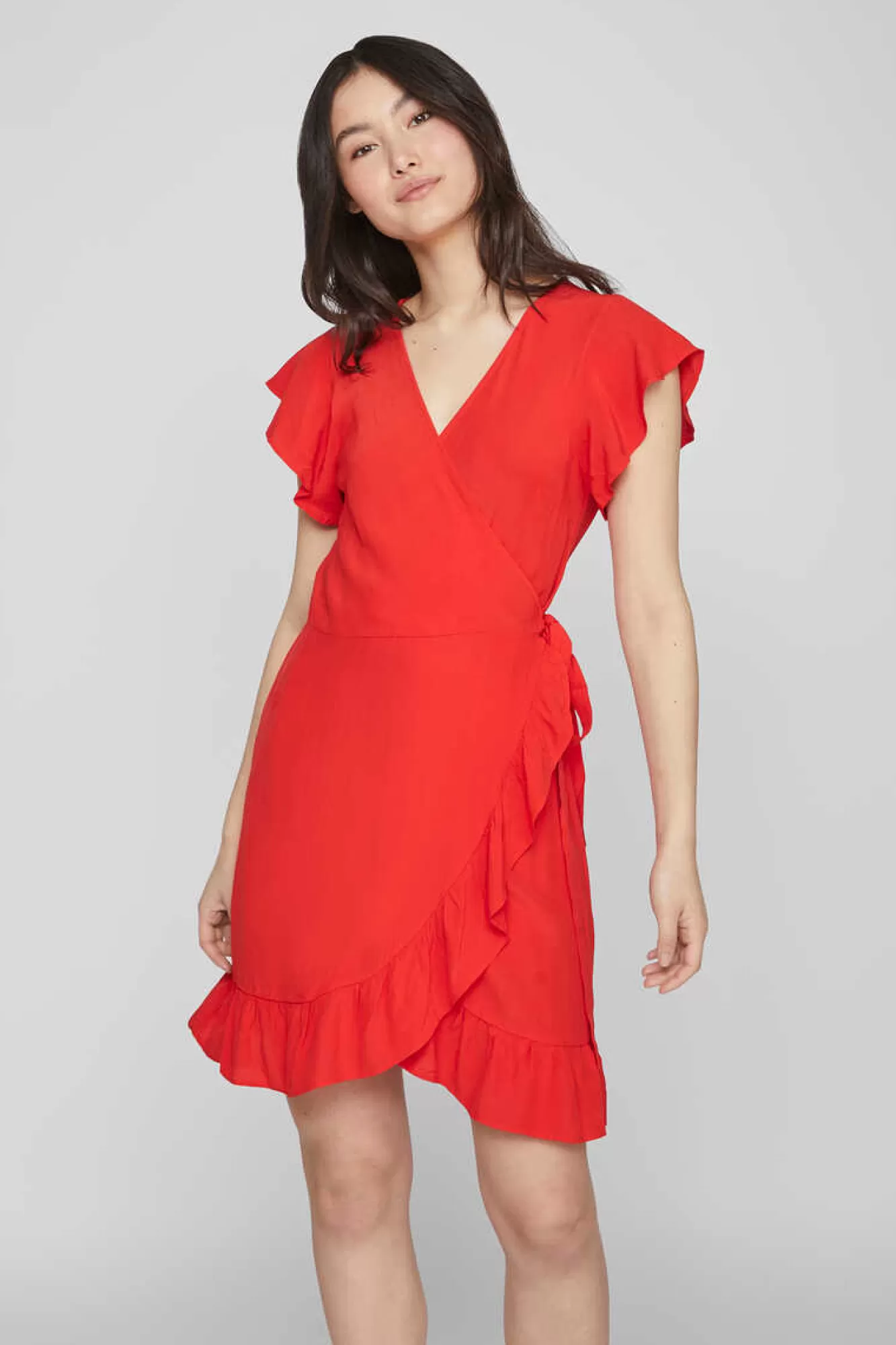 Vila Vestido Curto Com Folhos