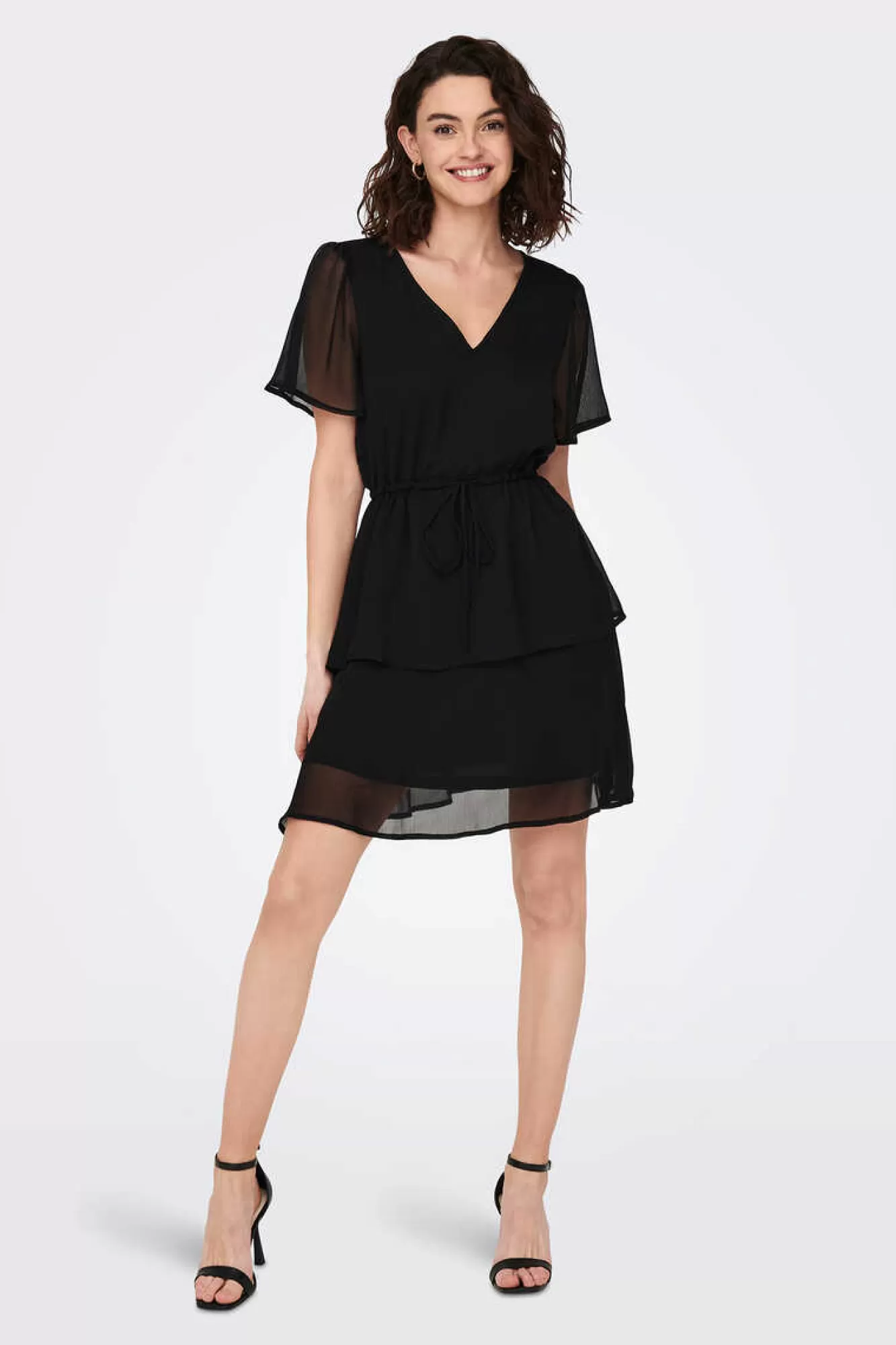 JDY Vestido Curto Com Folhos