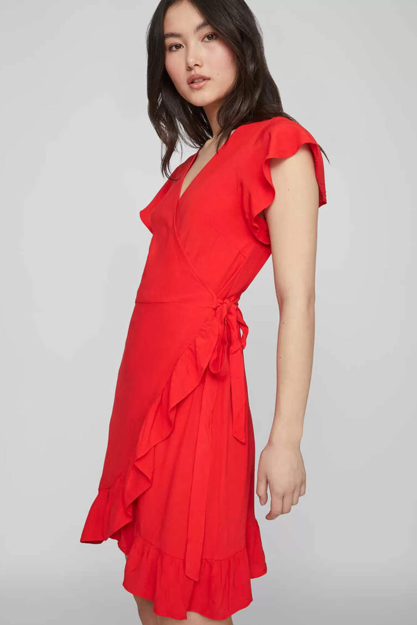 Vila Vestido Curto Com Folhos