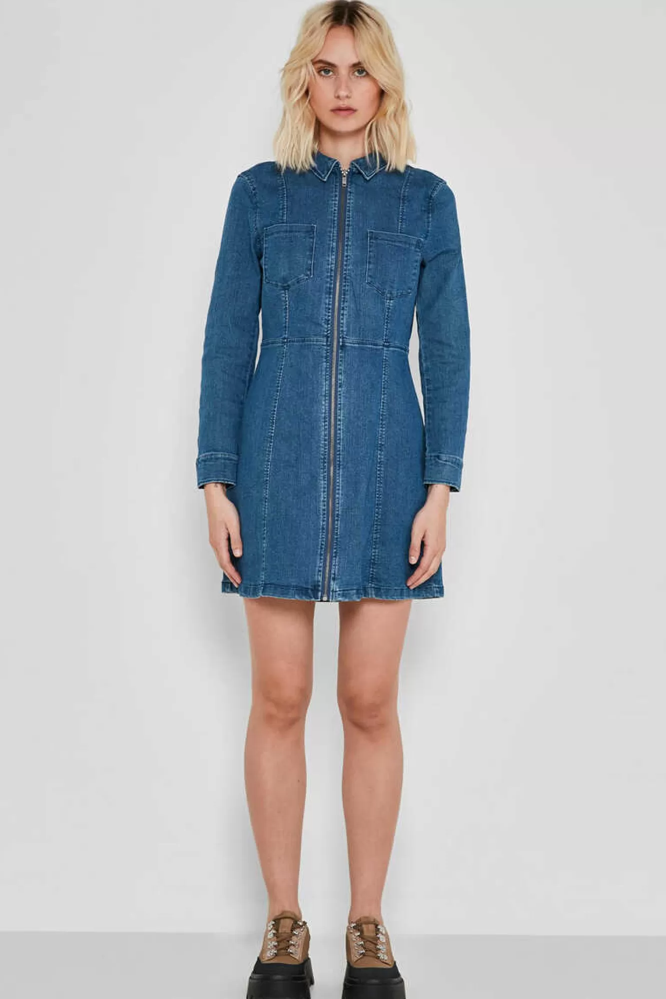 Noisy May Vestido Curto Denim