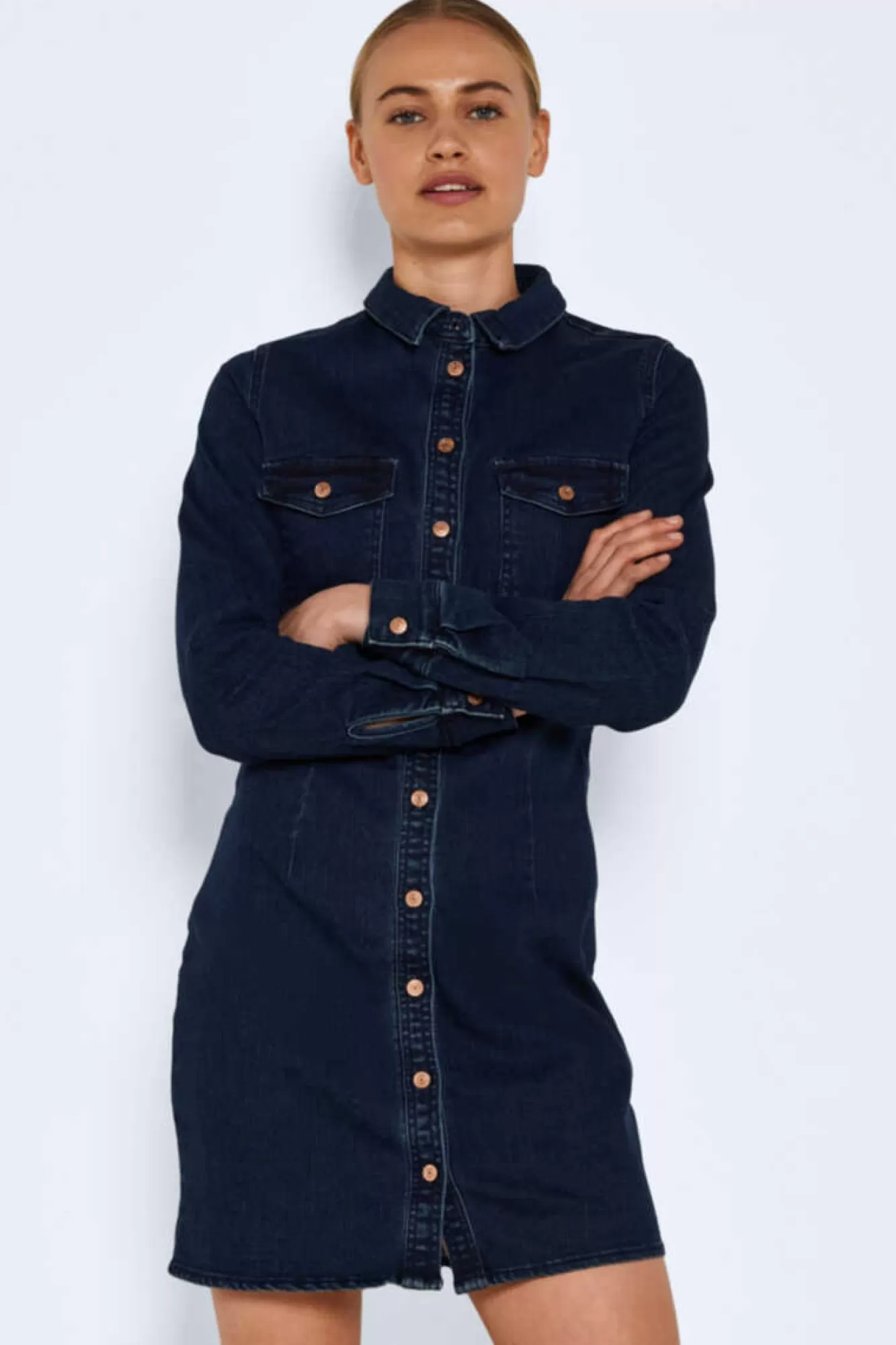 Noisy May Vestido Curto Denim