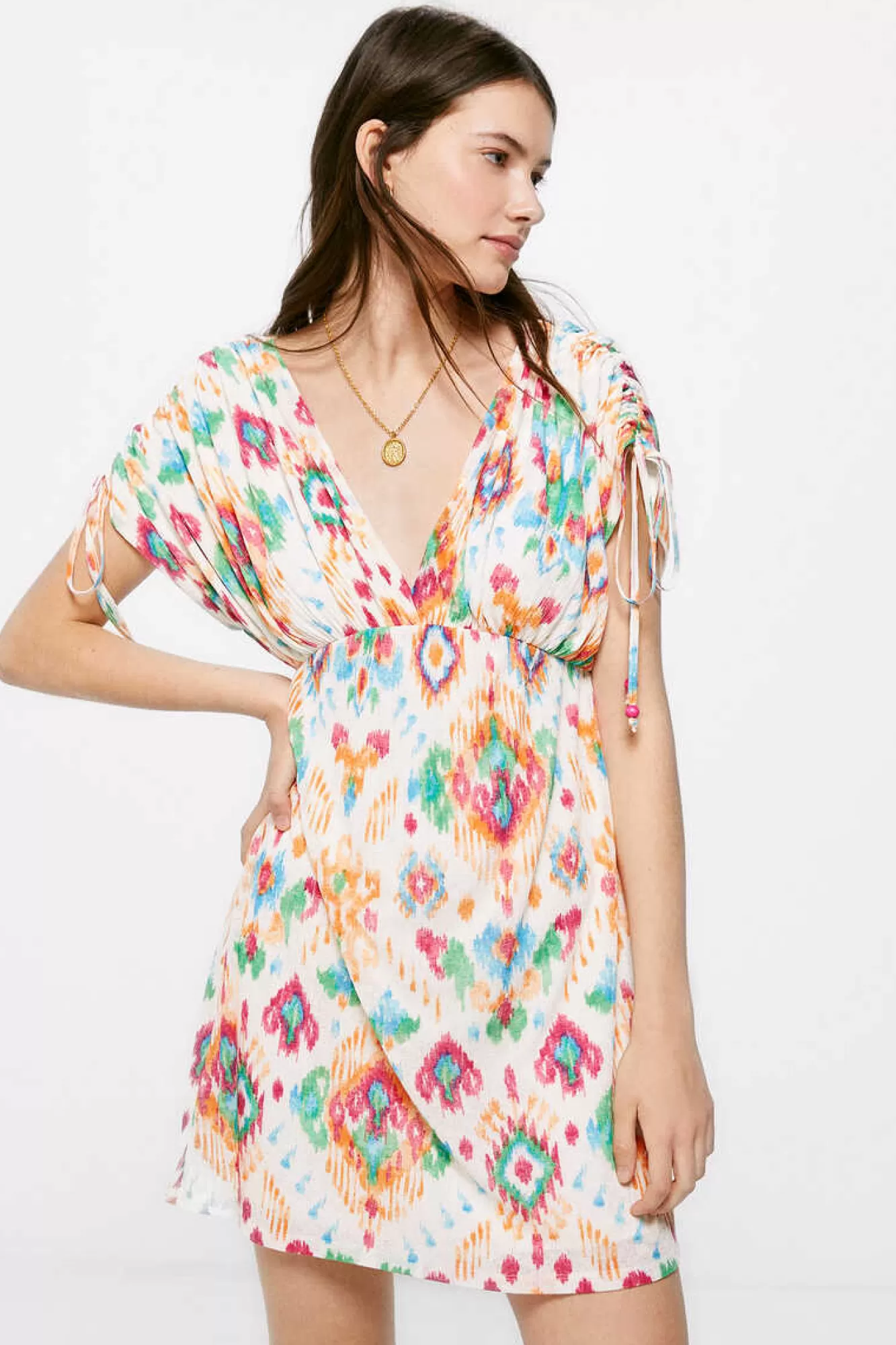 * Vestido Curto Estampado Etnico