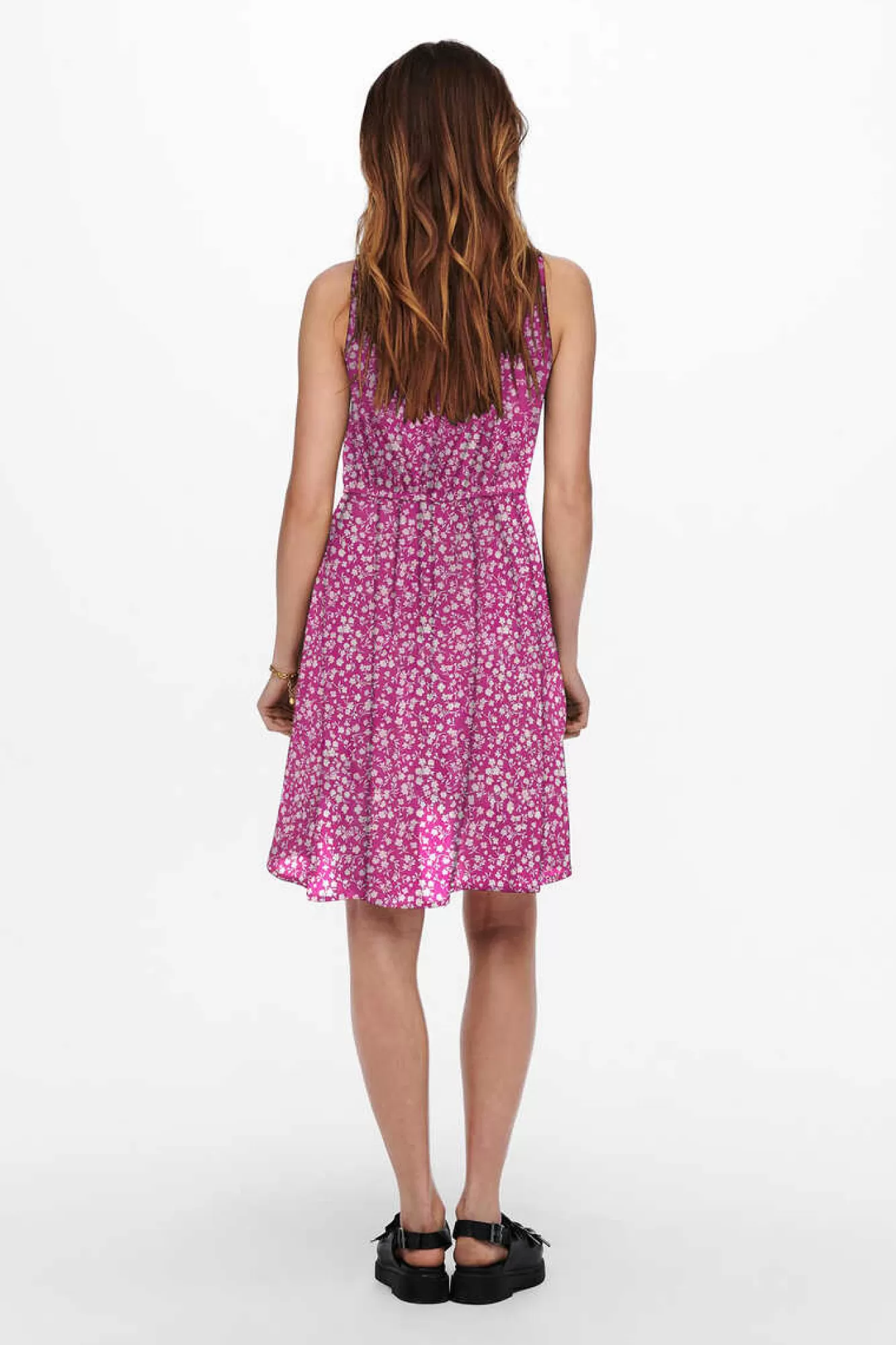 Only Vestido Curto Estampado Sem Mangas
