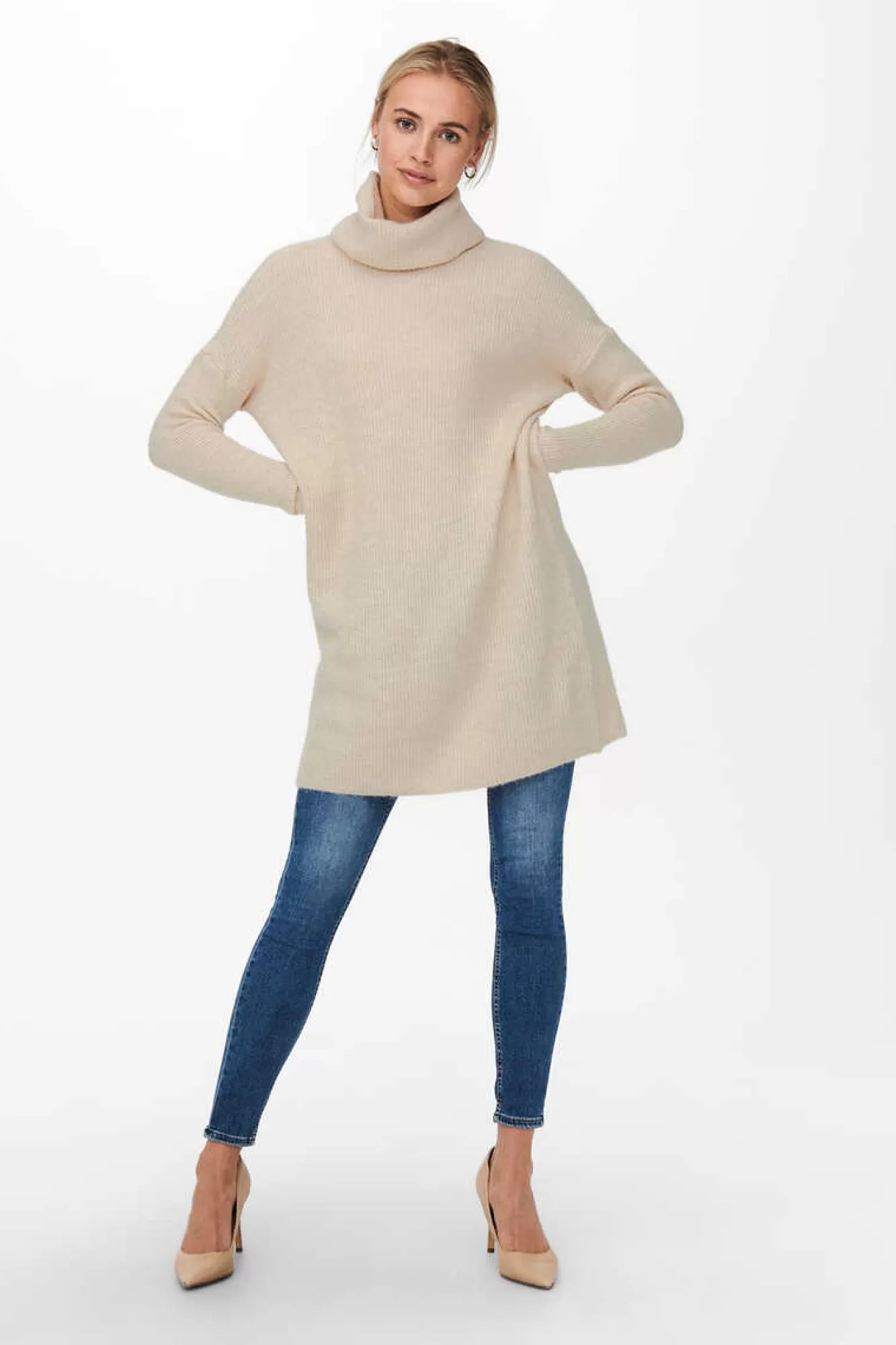 Only Vestido Curto Gola Alta